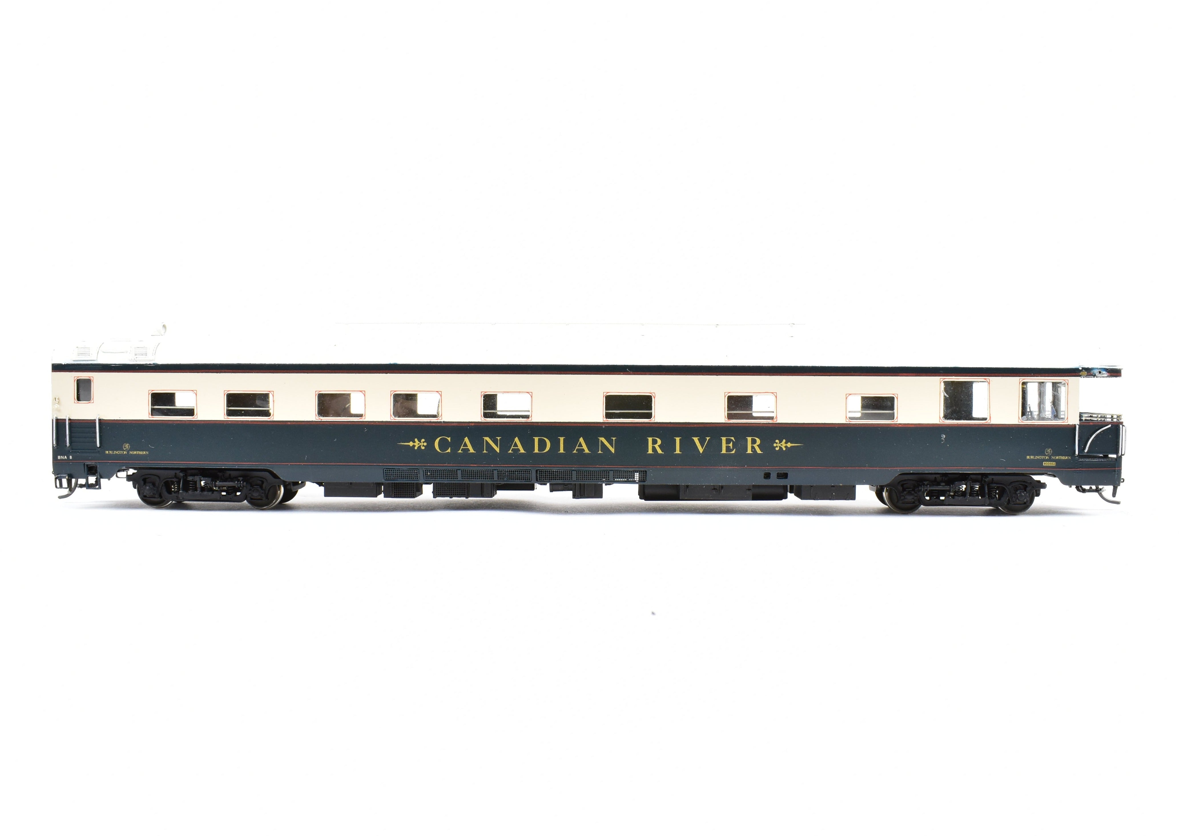 HO Scale Brass Burlington Northern 'Canadian River' Pro - Painted Business Car by W&R Enterprises