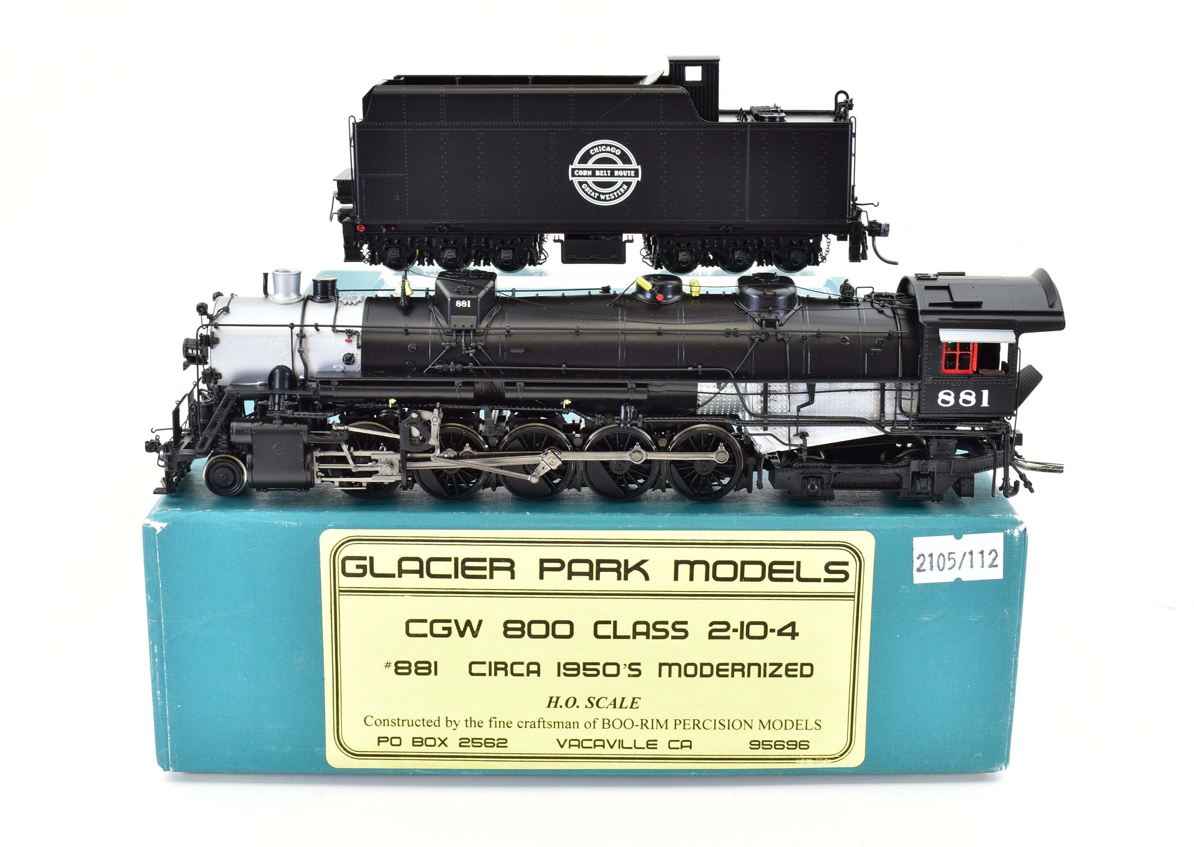 HO Brass GPM - Glacier Park Chicago Great Western 800 Class 2-10-4 FP #881