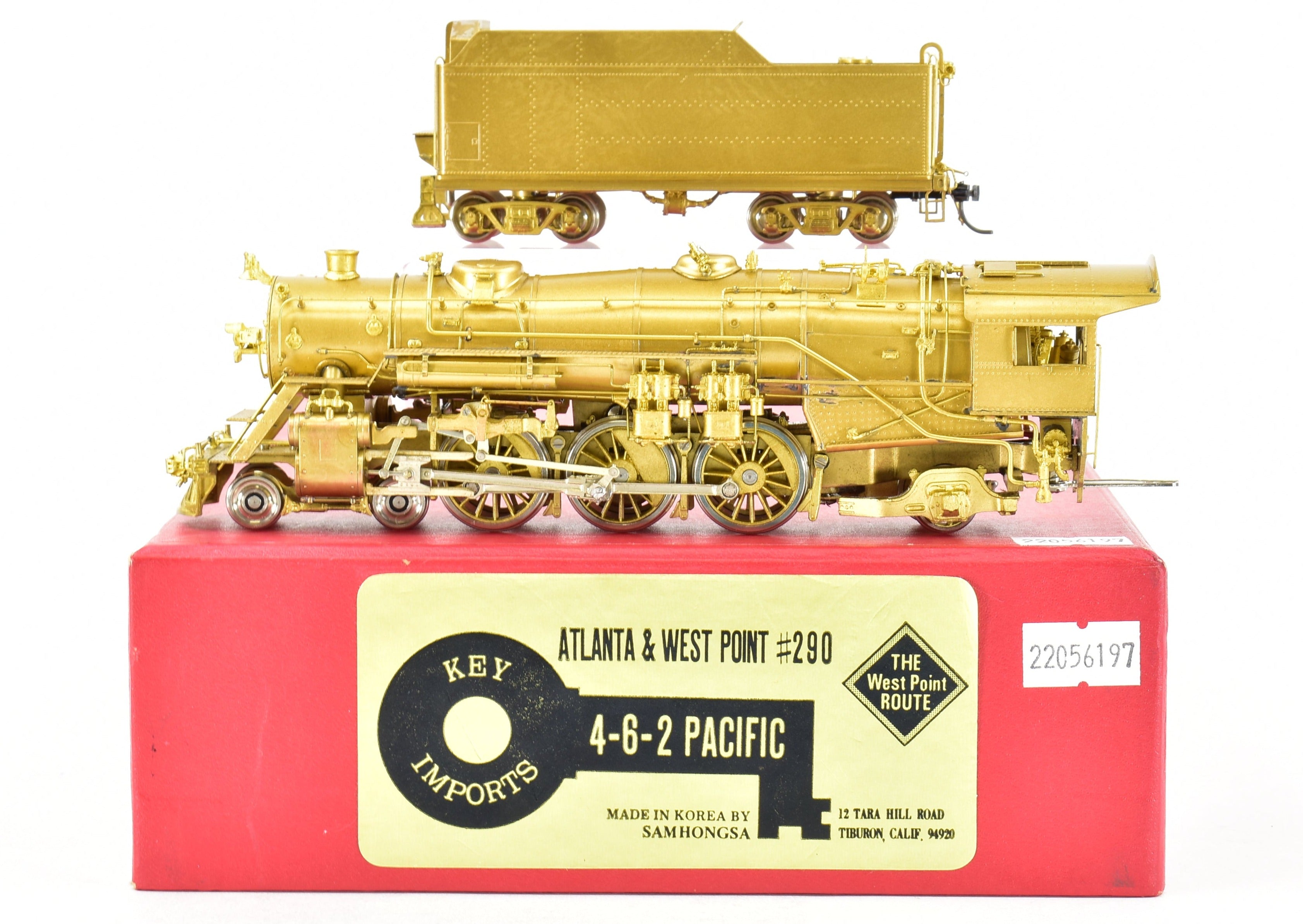 HO Scale Brass Model Train - Atlanta & West Point #290 4-6-2 Pacific Imported by Brass Key Imports