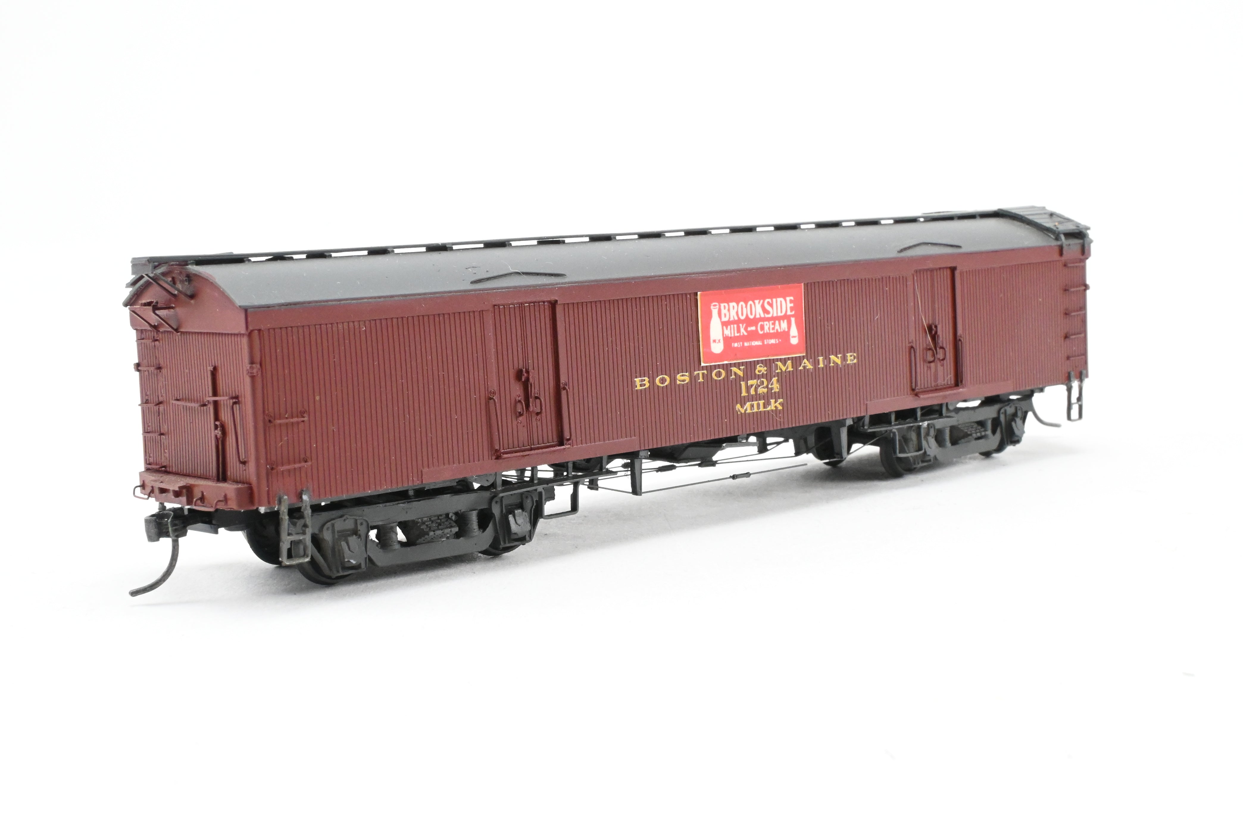 HO Resin Custom-Built & Painted Boston & Maine 50’ Wood Milk Car No. 1724