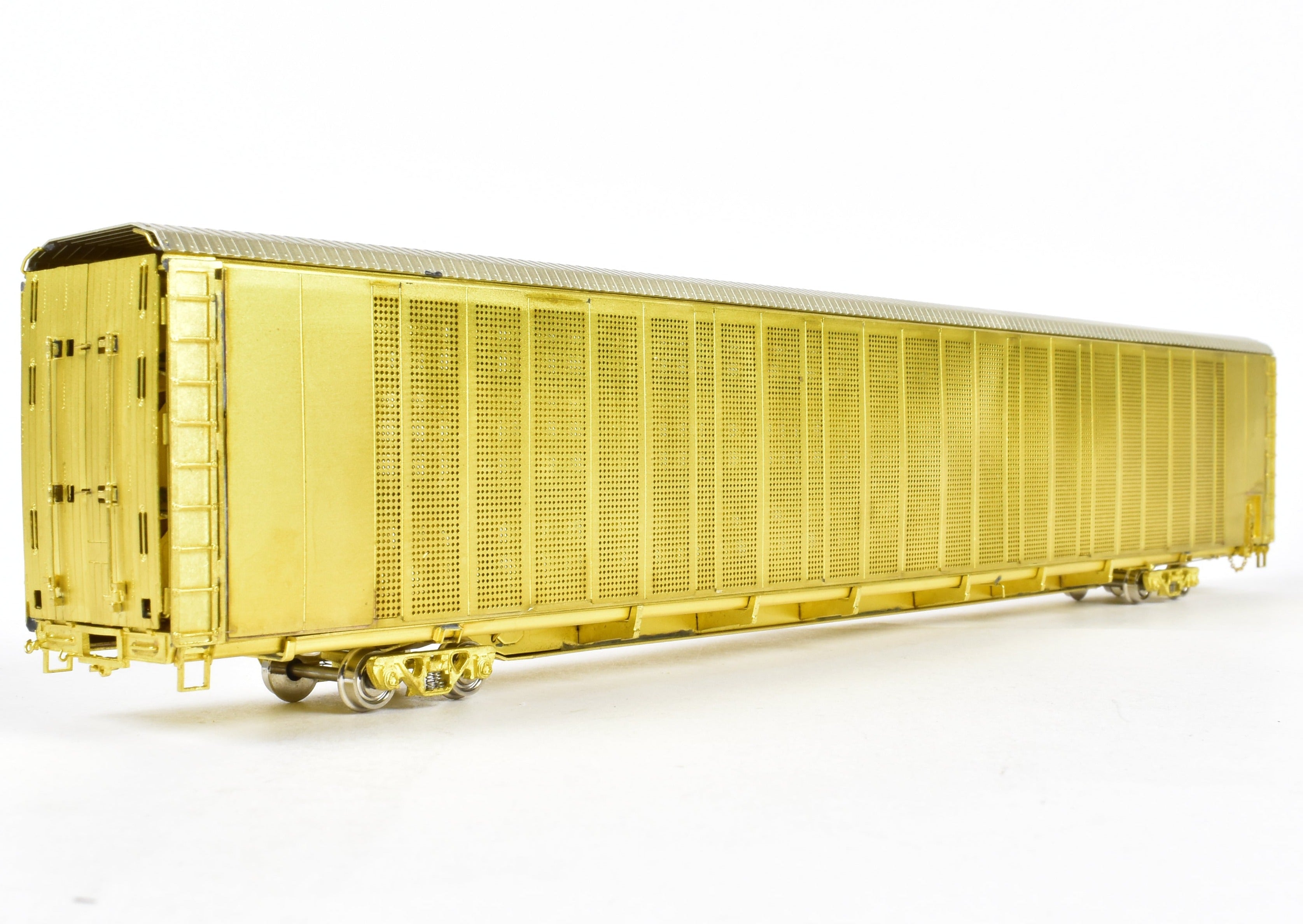 HO Brass OMI Overland Safe-T-Pack Tri-Level Auto Rack with Special Doors (ATSF, FEC, N&W, WP)