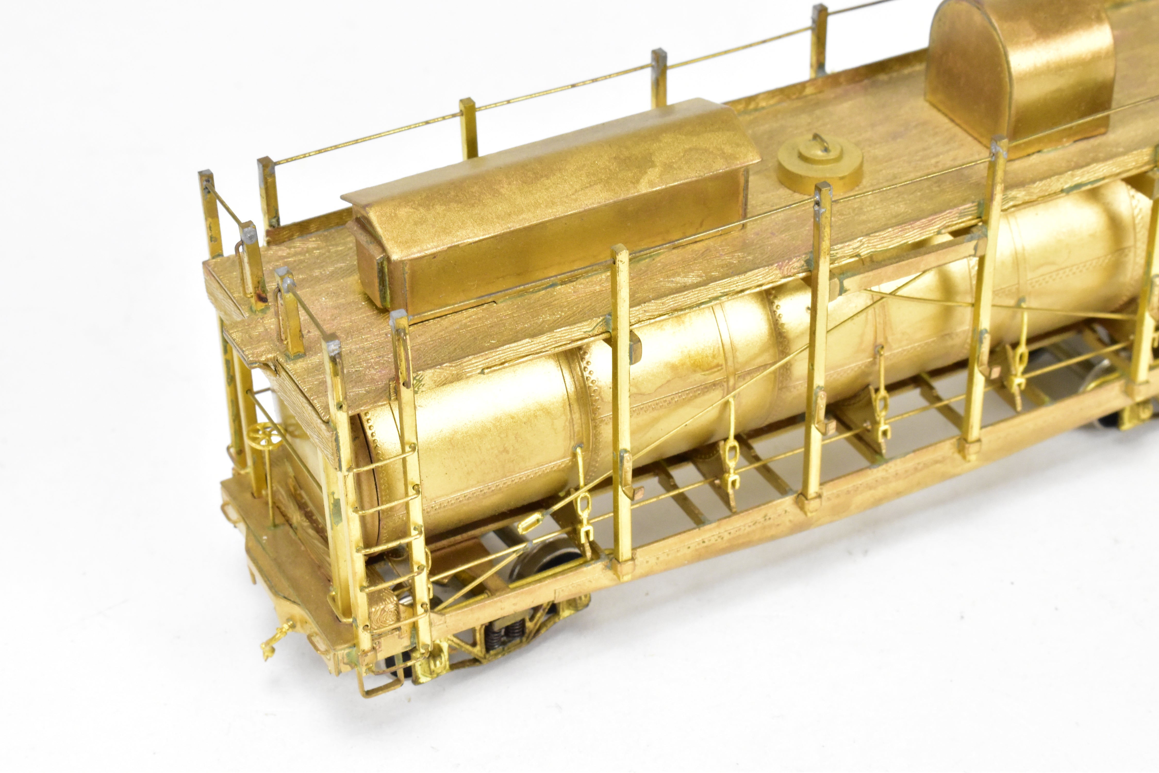 1977 HO Brass Southern Pacific Fire Train Set T-1 4-6-0 with Two Tank Cars, Missing 2 Ladders