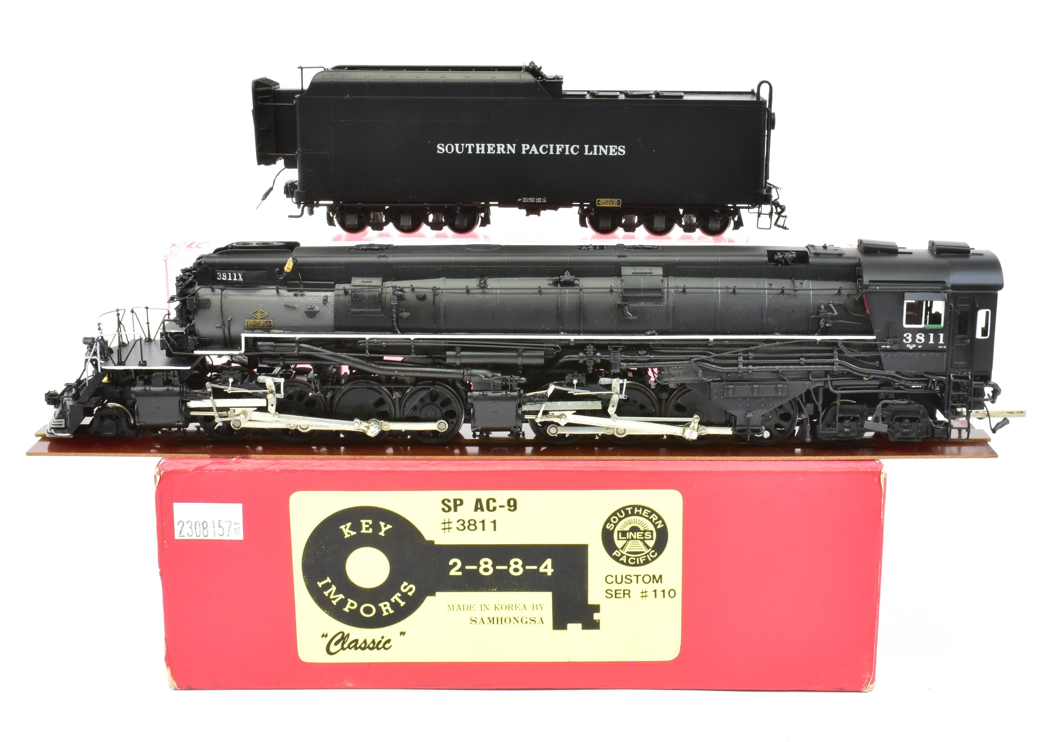 HO Scale Brass Key Imports Classic SP Southern Pacific AC - 9 2 - 8 - 8 - 4 Coal Tender #3811