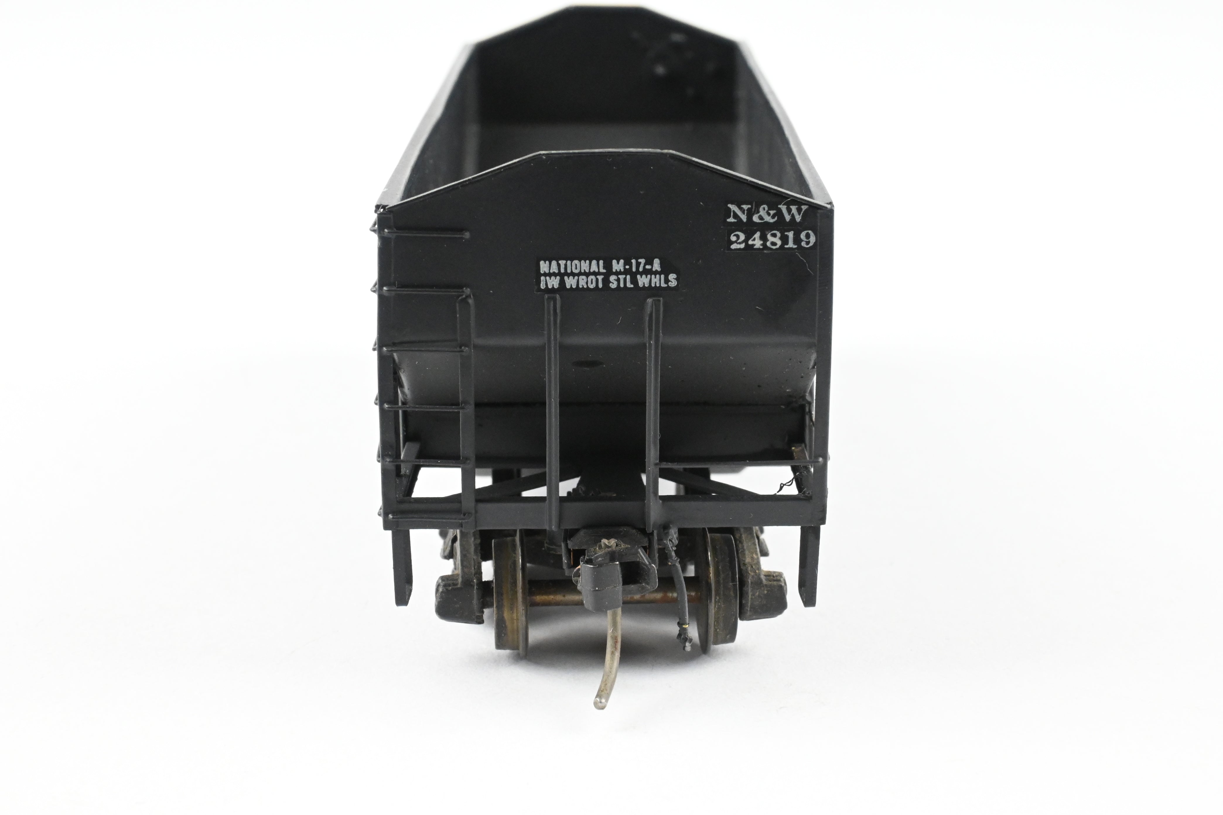 HO Scale Brass Custom Painted N&W (Norfolk & Western) 55-Ton 2-Bay Hopper Model for N&W Coal Trains - REBOXX Packaging