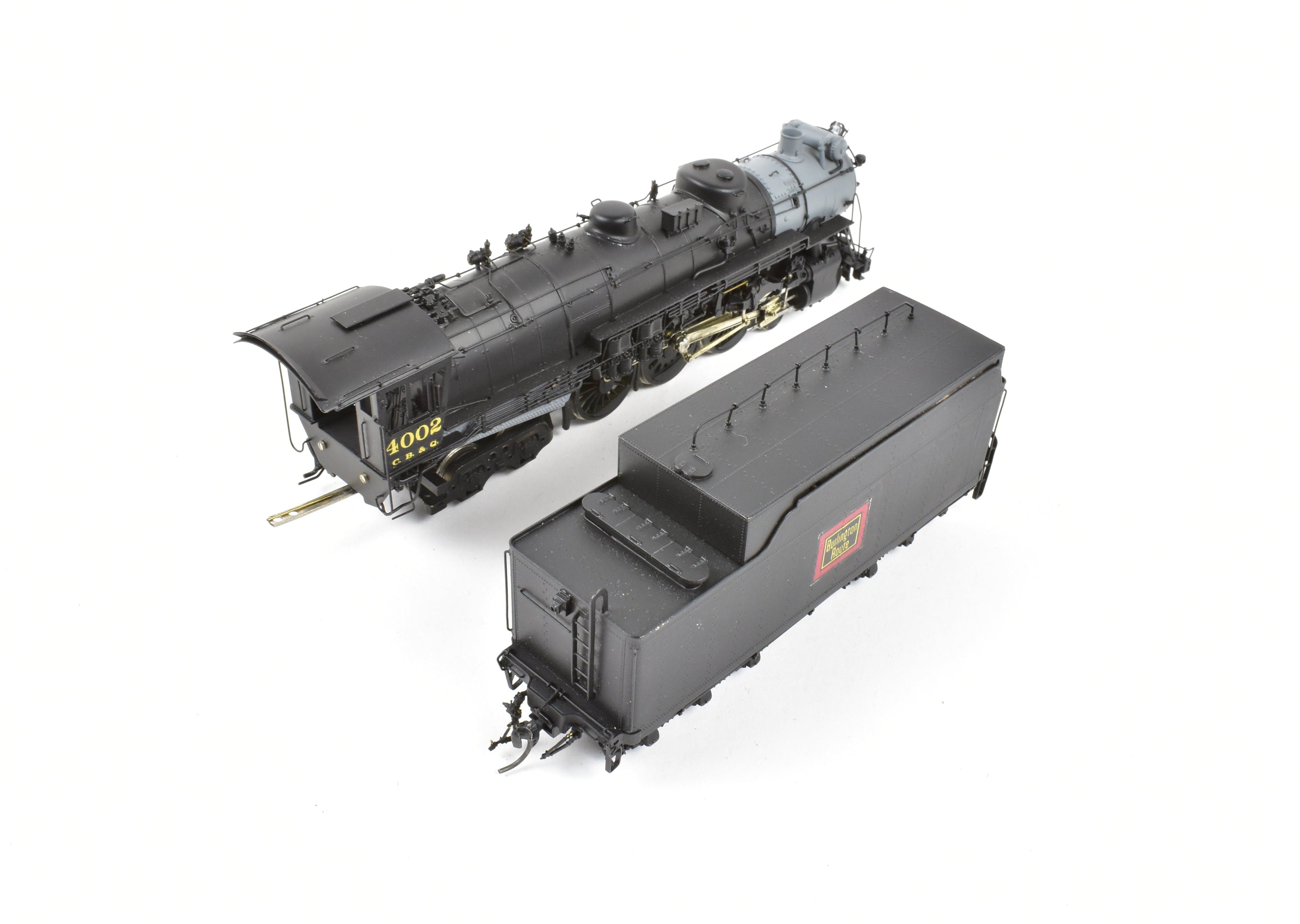High - Quality HO Scale Brass Model Train - Sunset Models CB&Q - Burlington Route S - 4 4 - 6 - 4 Hudson Custom Painted Locomotive #4002