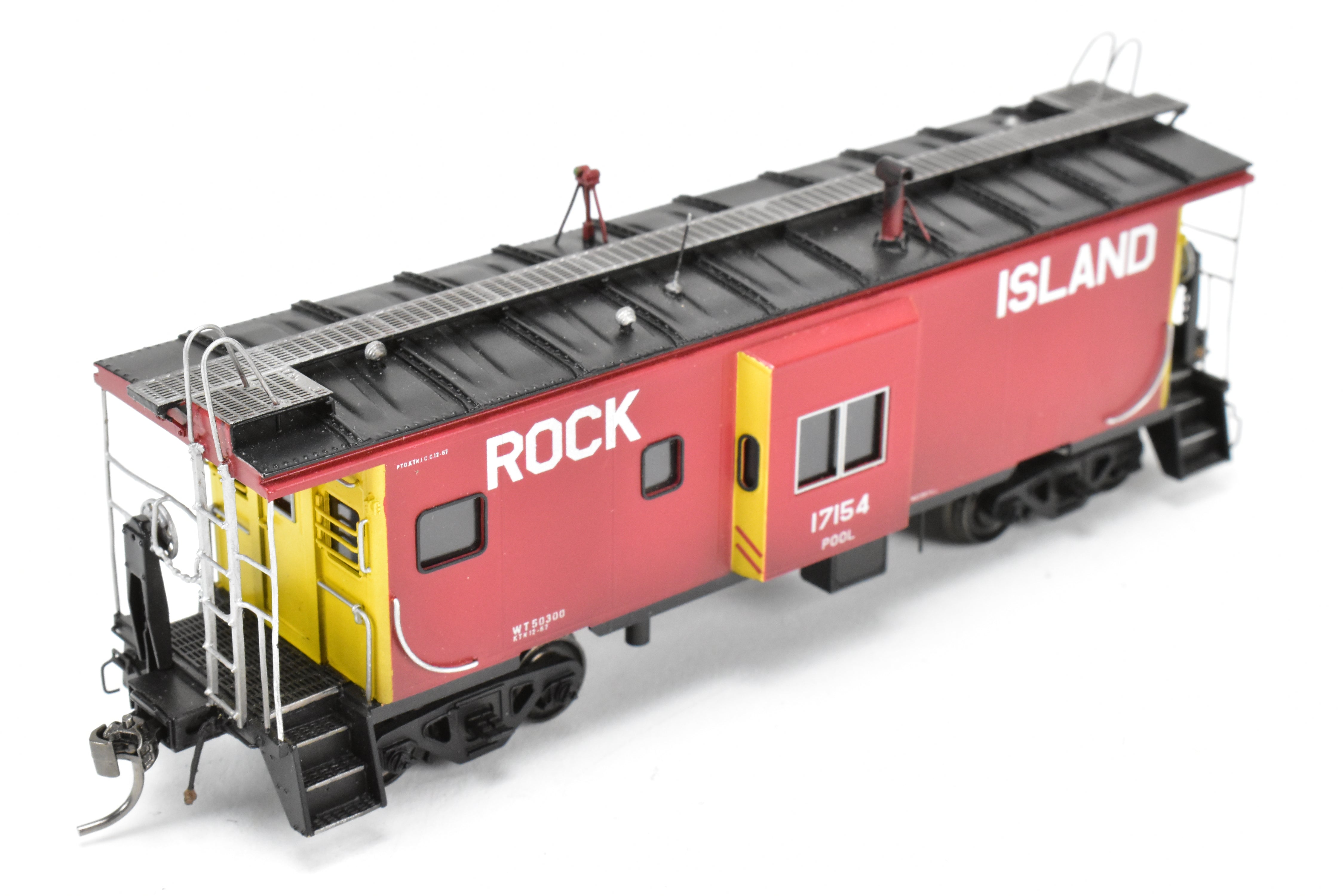 HO Scale Brass Model - Overland Models, Inc. (OMI) Custom Weathered Rock Island Bay - Window Caboose for Pool Service
