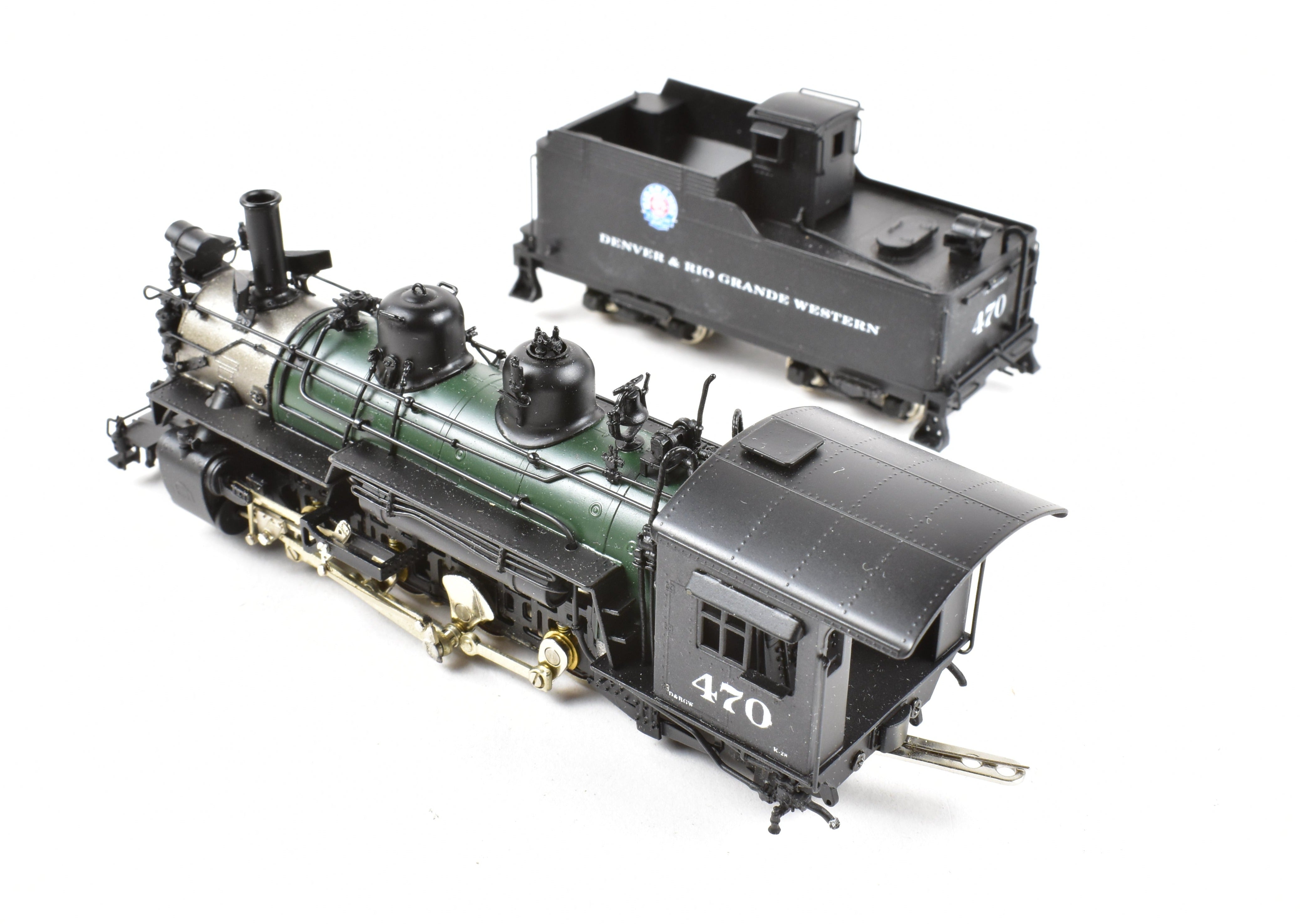HOn3 Scale Brass Model Train - Sunset Models D&RGW (Denver & Rio Grande Western) K - 28 2 - 8 - 2 Steam Locomotive, Factory Painted No. 470