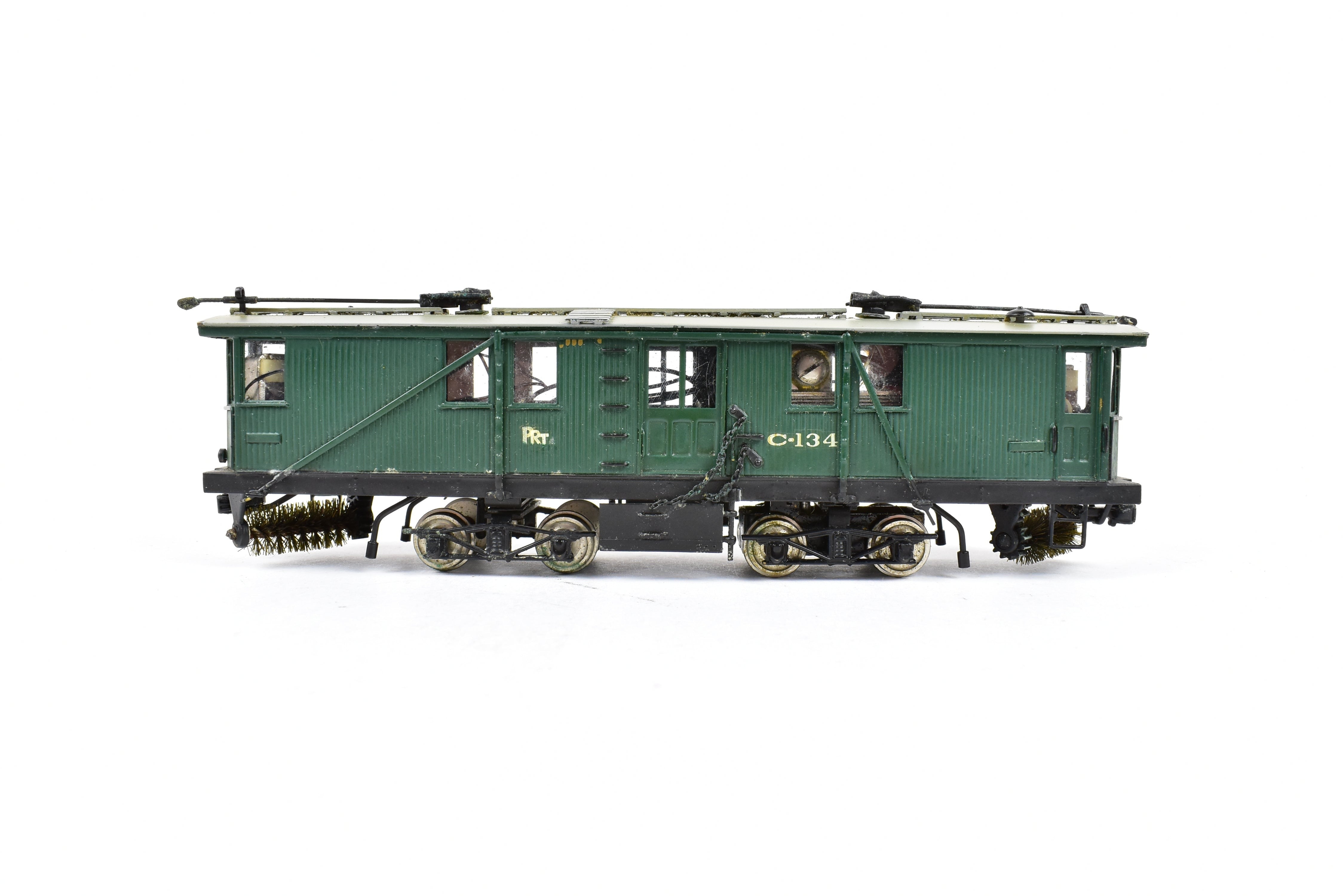 HO Scale Brass Philadelphia Rapid Transit Double Truck Street Sweeper Model C-134 by Huntington Model Works, Repackaged