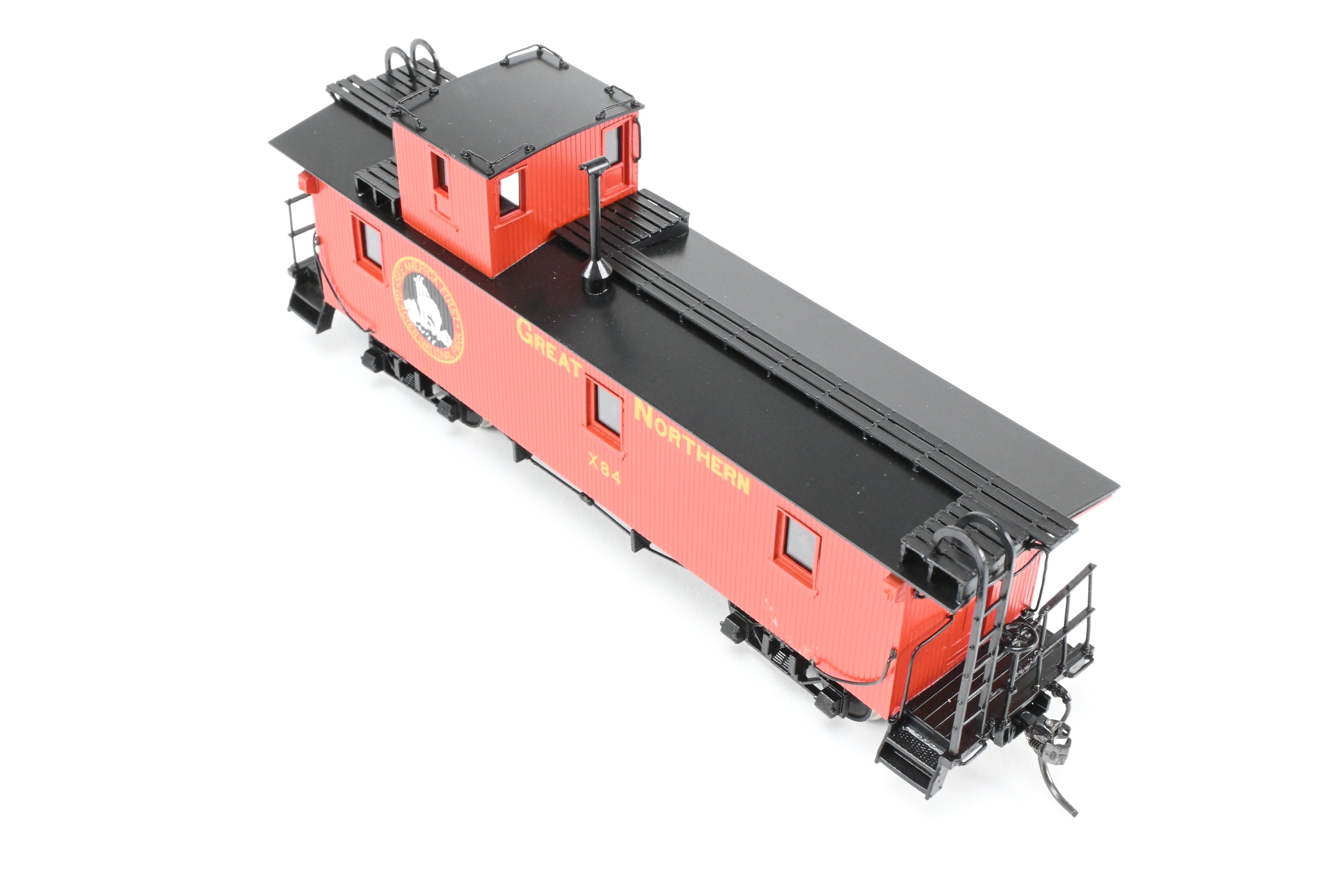 HO Scale Brass North Bank Line Great Northern 33-Foot Truss Rod Caboose Model, Product No. X84