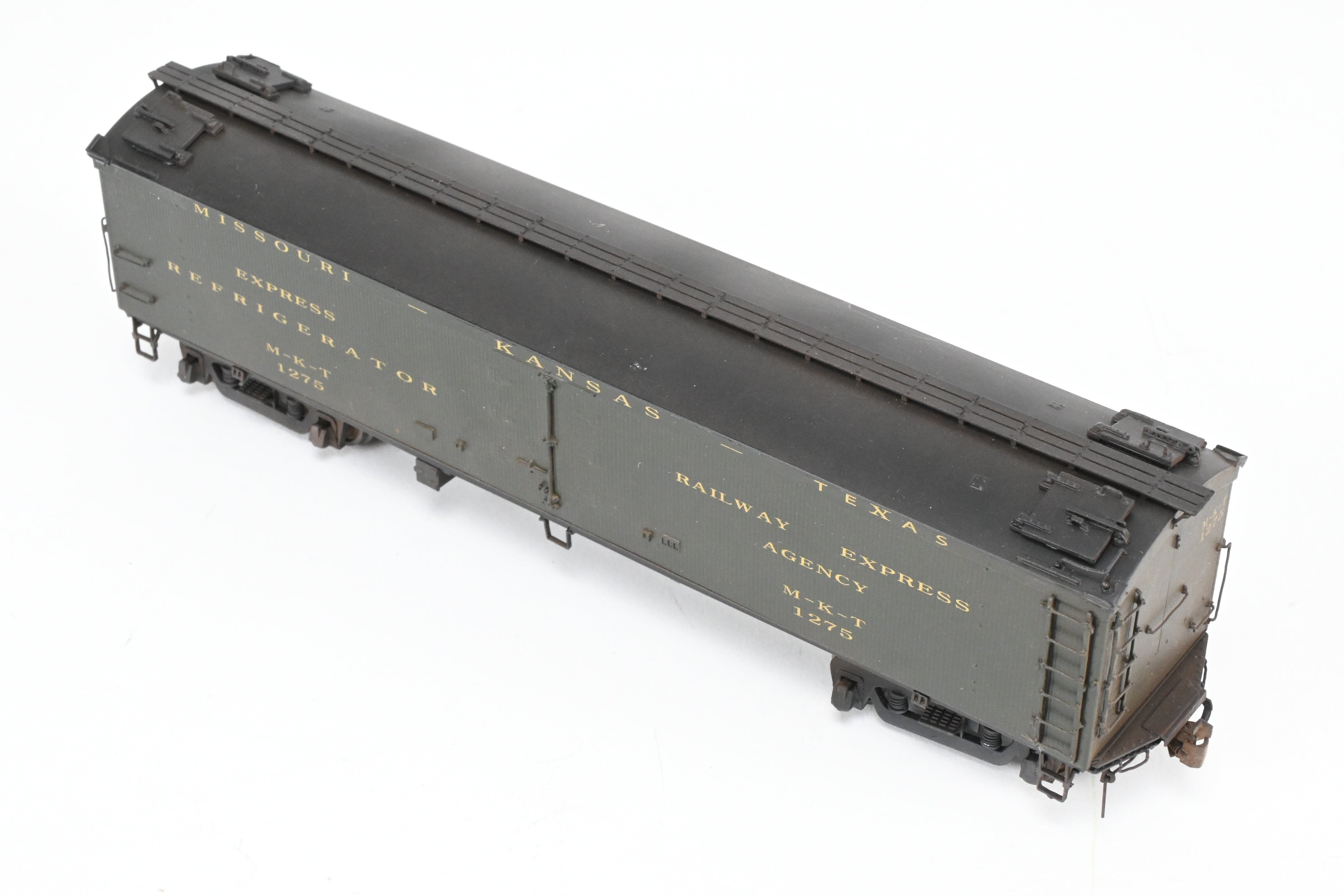 HO Scale Brass Precision Scale Co. Missouri Kansas Texas BR Class 53' 6 Reefer with Miner Brake System and FP - A High - Quality Model for Rolling Stock Fleet