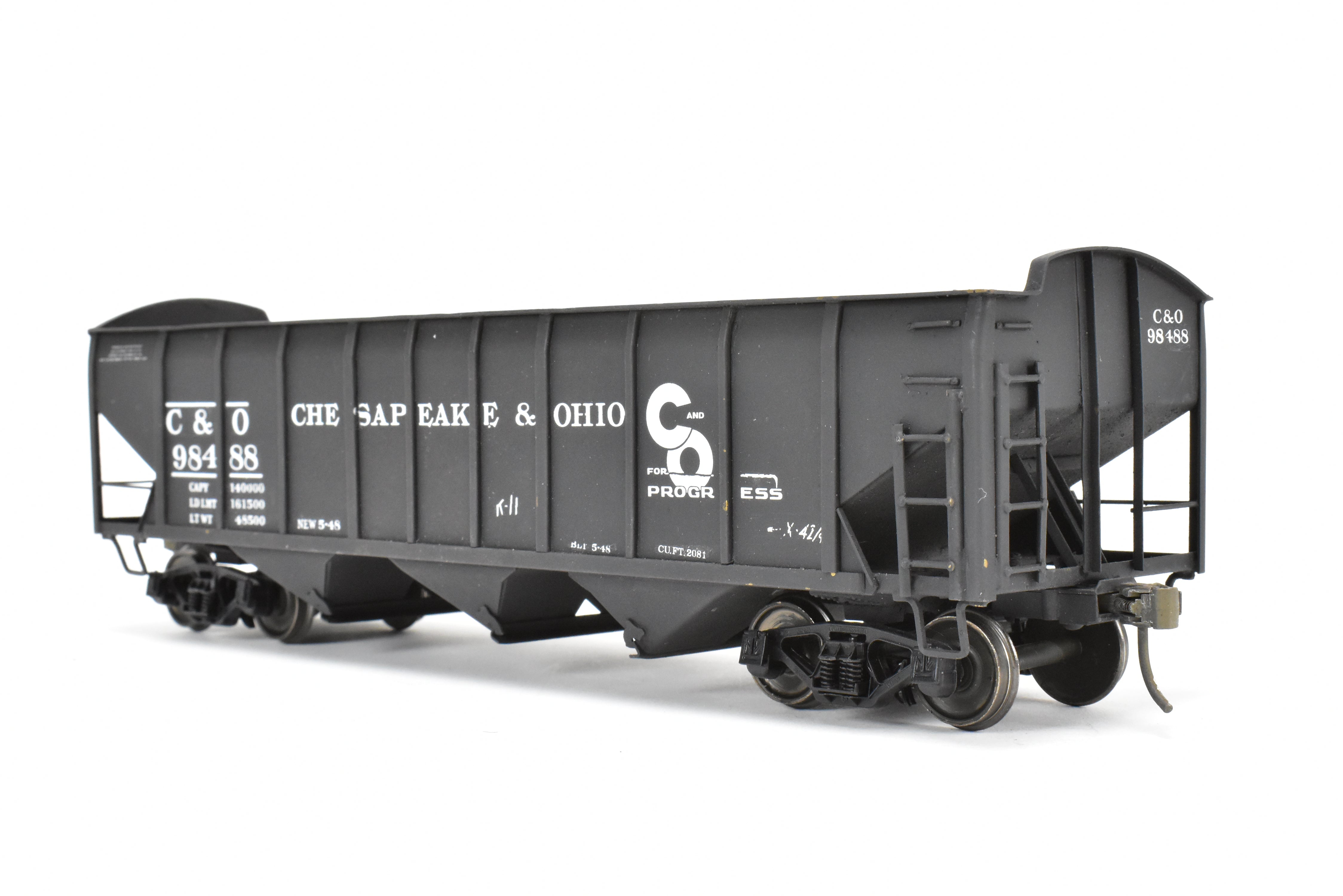 O Scale Custom Painted C&O Brass US Hobbies ACF Welded Triple Hopper #98488