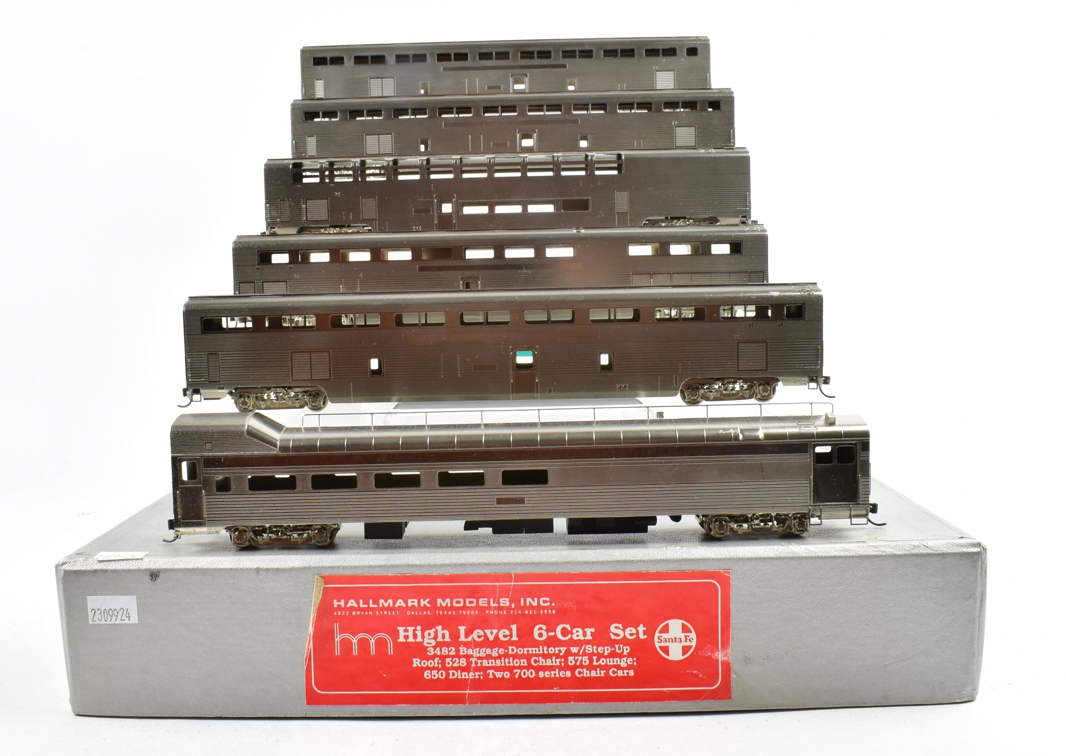 1983 HO Brass Hallmark ATSF Santa Fe High - Level 6 - Car Model Set