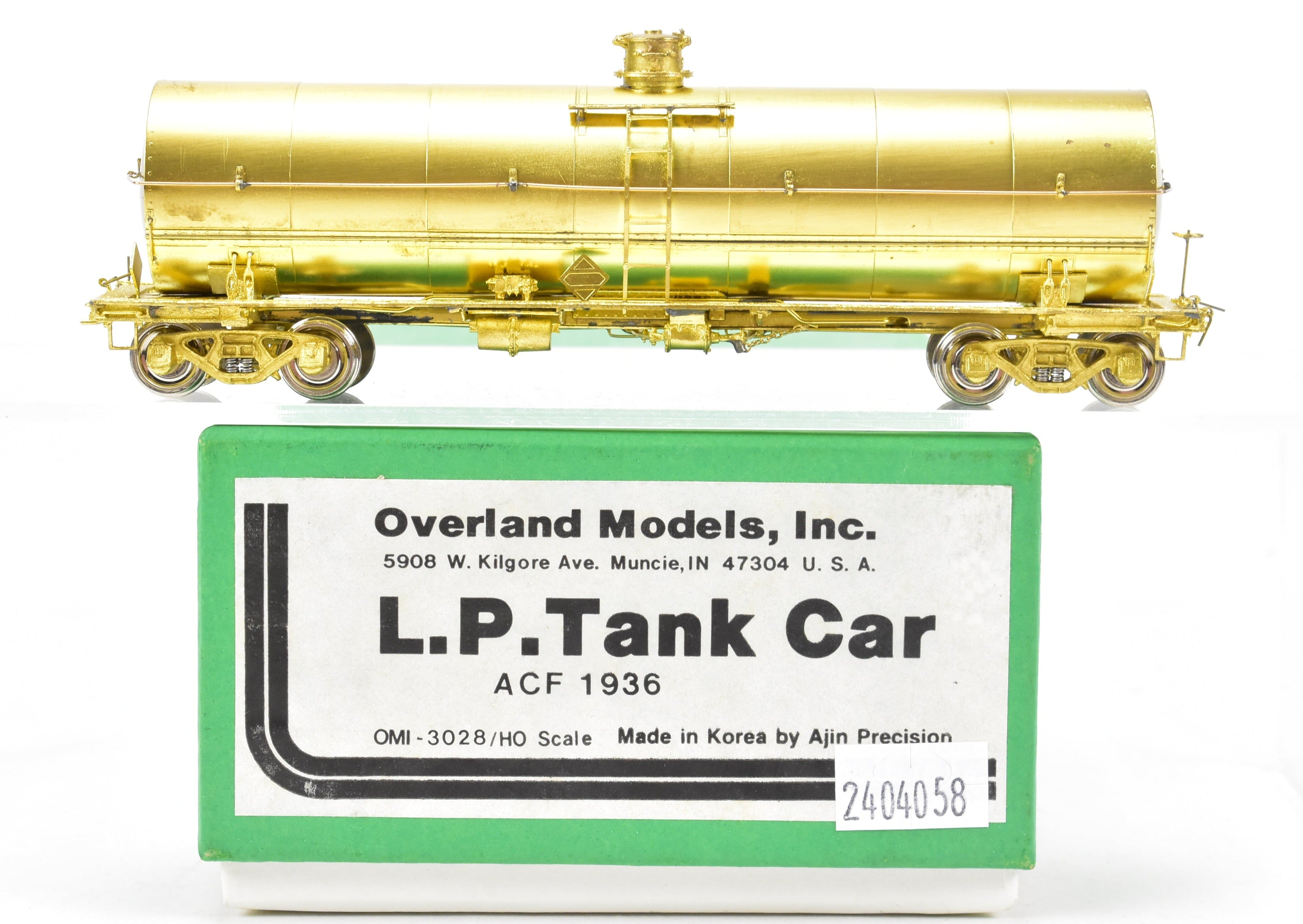 HO Brass OMI ACF 1936 L.P. Tank Car by Overland Models in Mint Condition