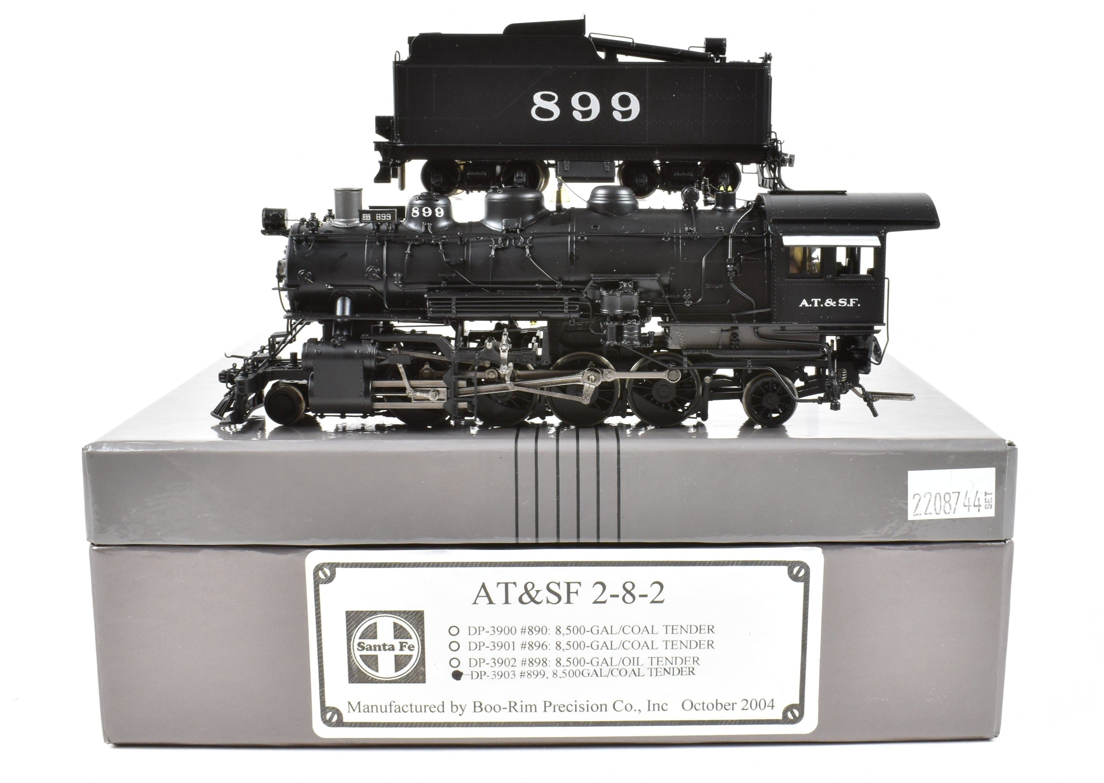 HO Scale Brass Division Point AT&SF 2-8-2 FP #899 with 8500 Gal Coal Tender