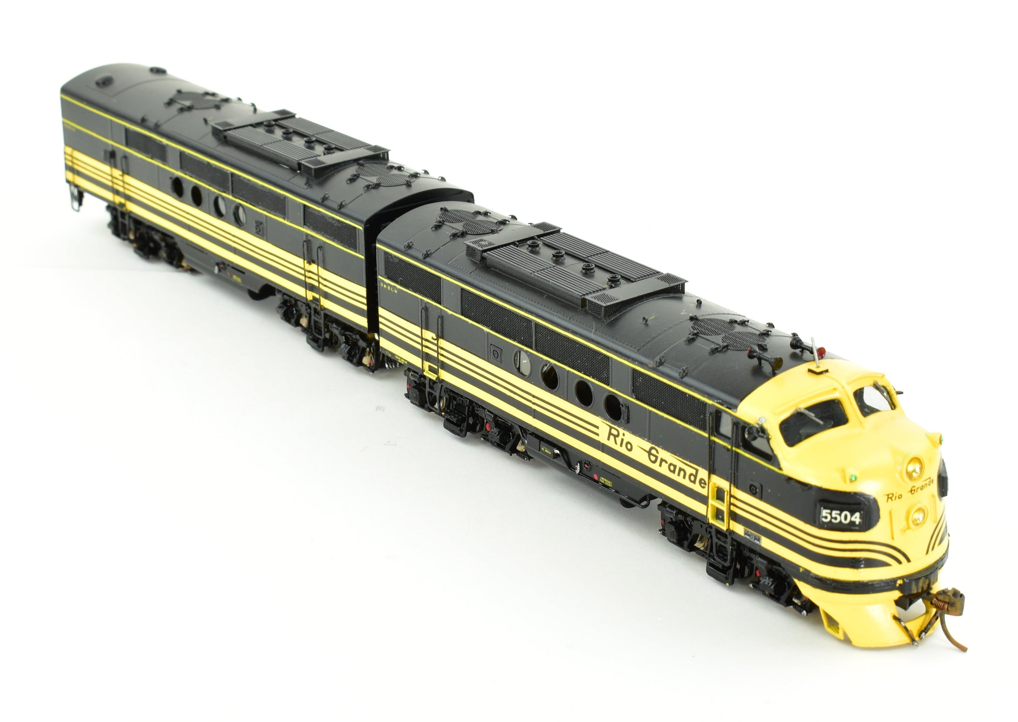 HO Scale Brass Model Train Set by Overland Models Inc. (OMI) - Custom Painted Denver & Rio Grande Western (D&RGW) EMD FT - A and FT - B Locomotive Set