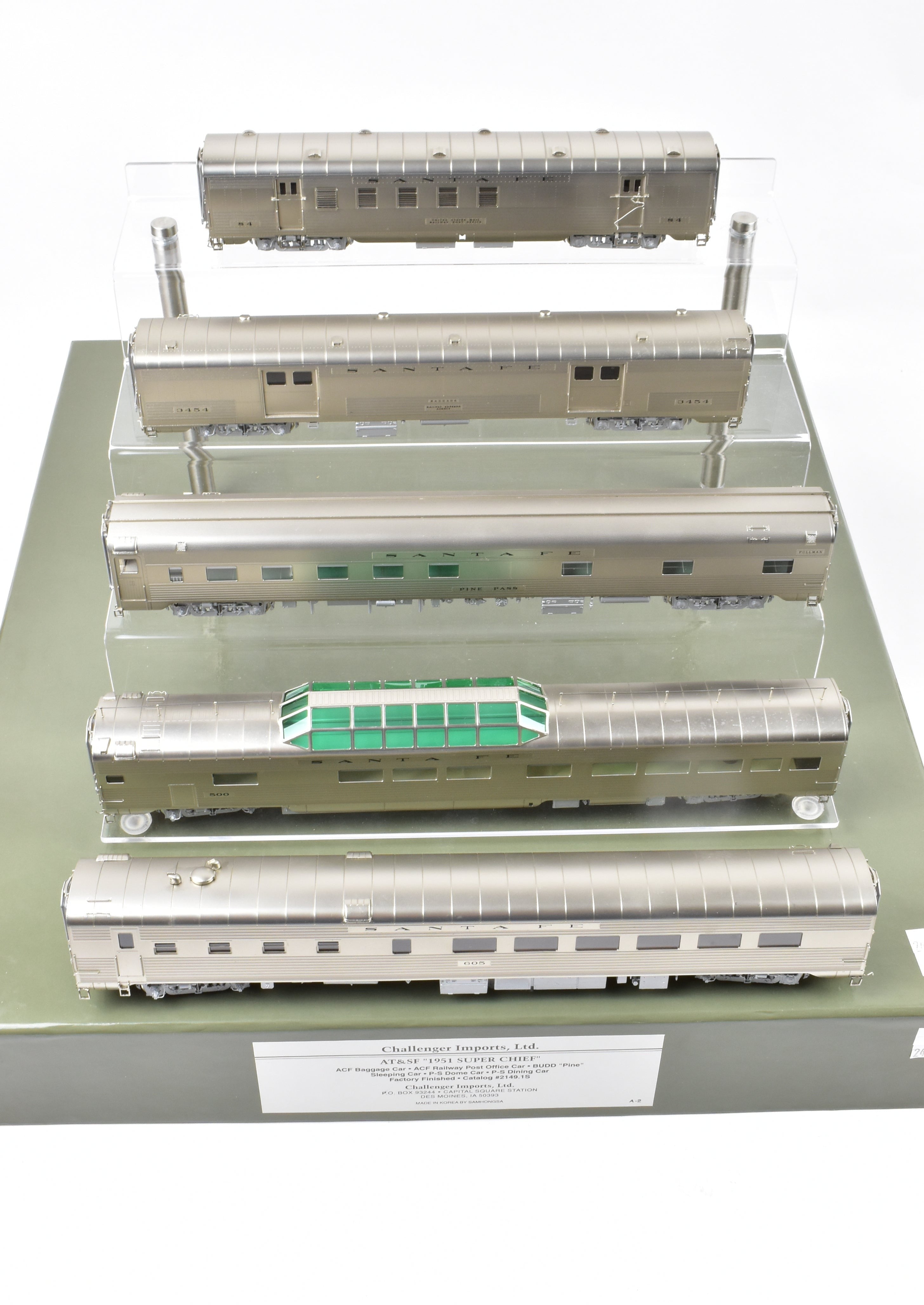 1951 ATSF Santa Fe Super Chief 10-Car Set by HO Brass CIL - Challenger Imports