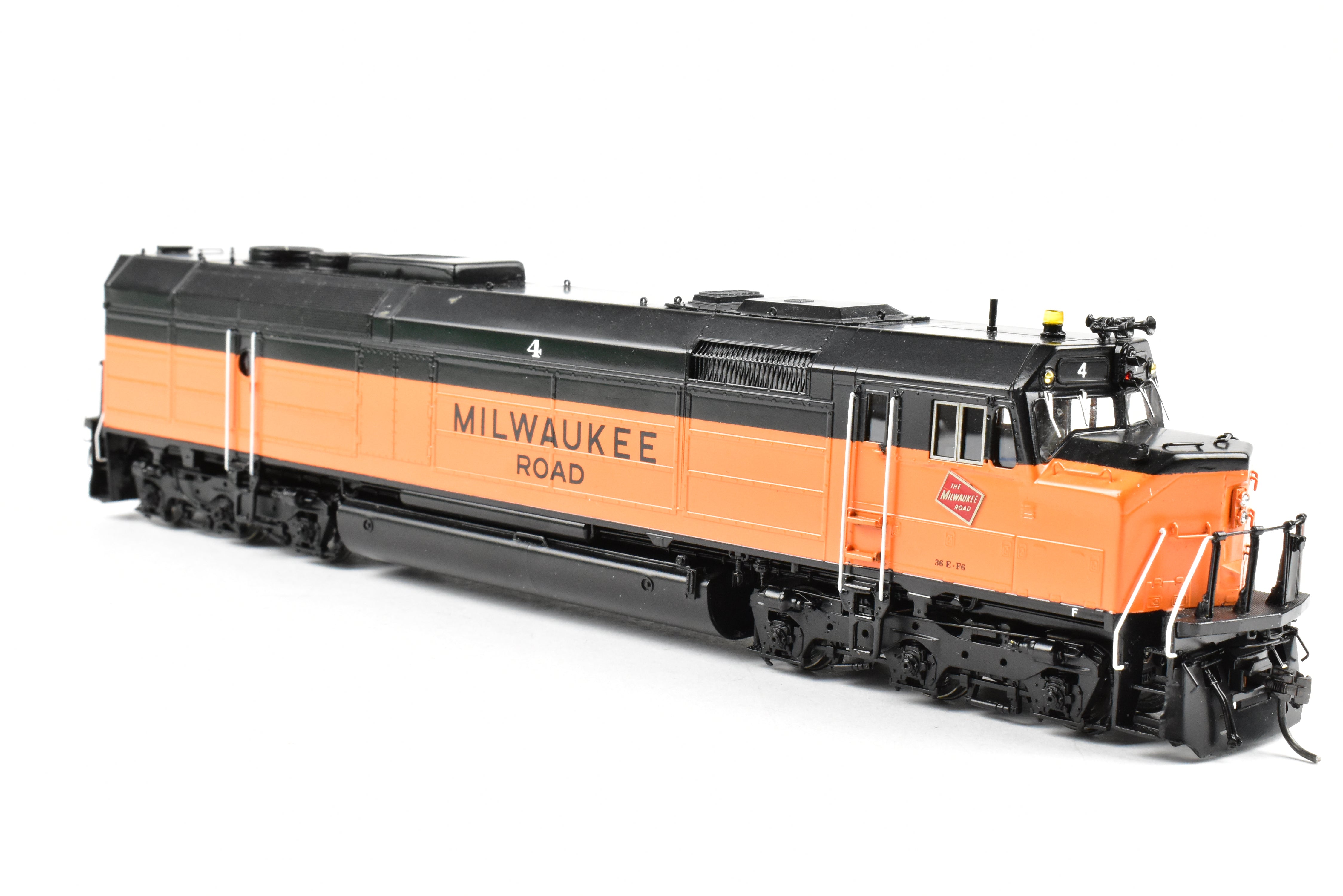 HO Scale Brass Freight Train Model - Overland Models Inc. Milwaukee Road EMD FP45 Freight Version from 1970 Era, Number 4 with DCC Function