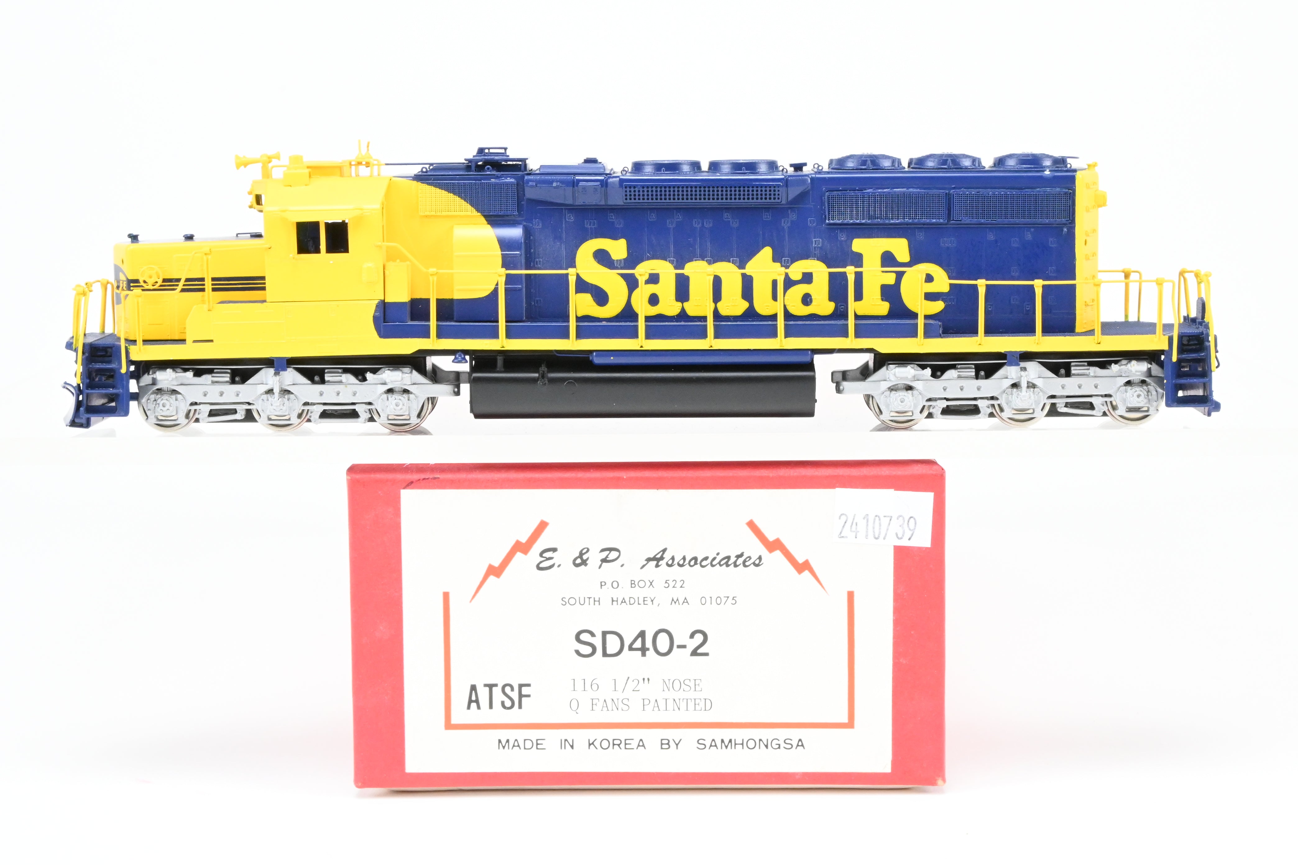 HO Brass E&P Associates ATSF Santa Fe EMD SD - 40 - 2 Later Version 116'' Nose FP w/Q Fans