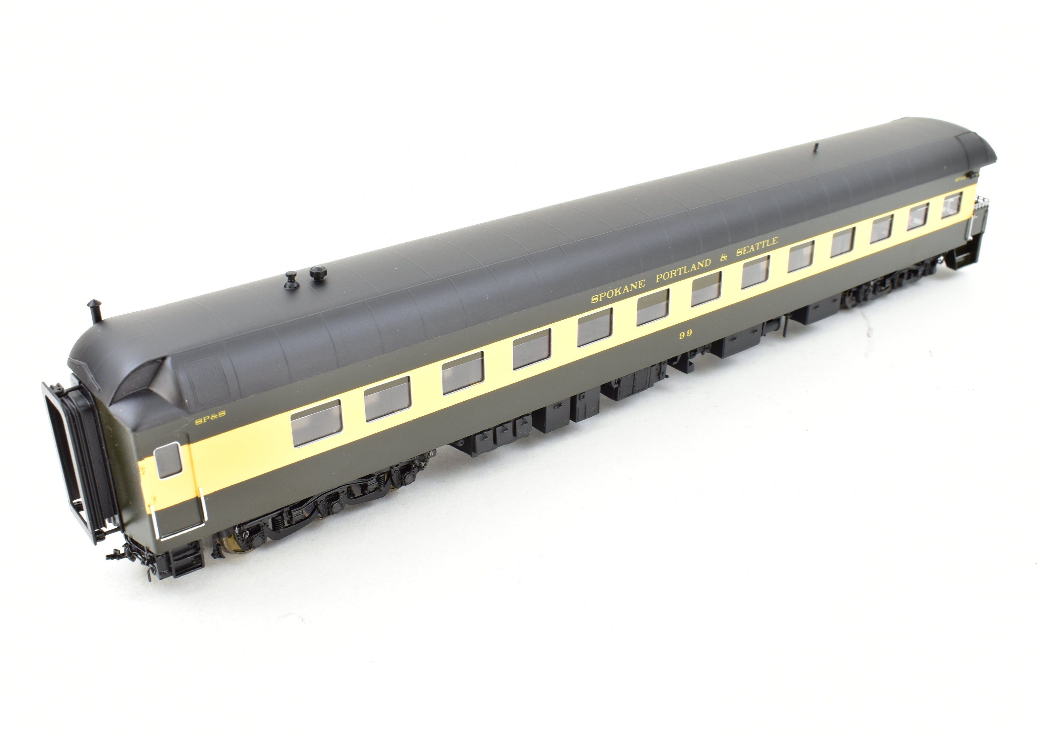 HO Scale Brass Model Railroad Business Car - North Bank Line SP&S (Spokane, Portland & Seattle) Business Car No. 99, Circa 1965 - 1970, Fine - Quality Collectible