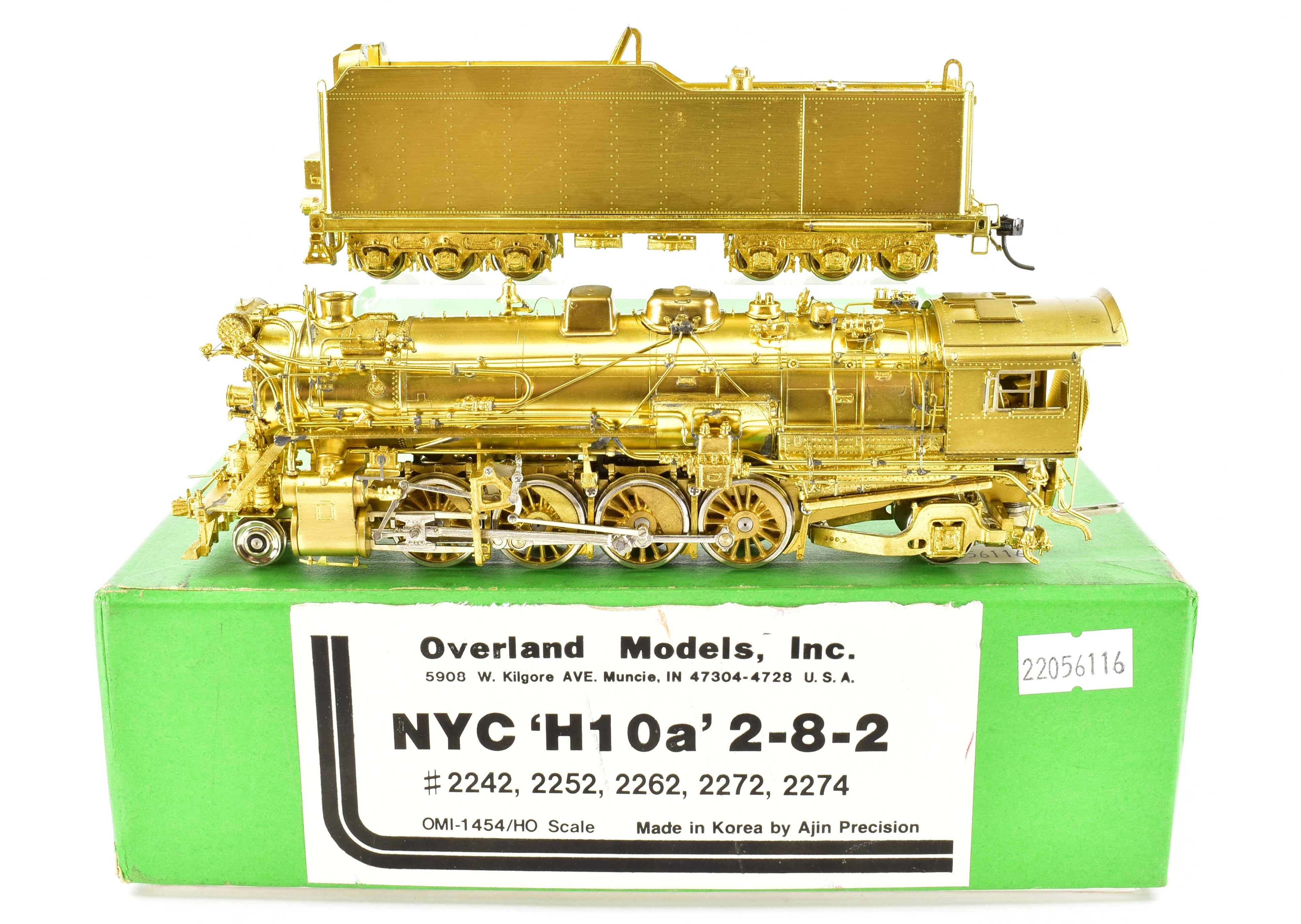 HO Scale Brass OMI - Overland Models New York Central H-10a 2-8-2 Elesco Feed Water Heater Model Train