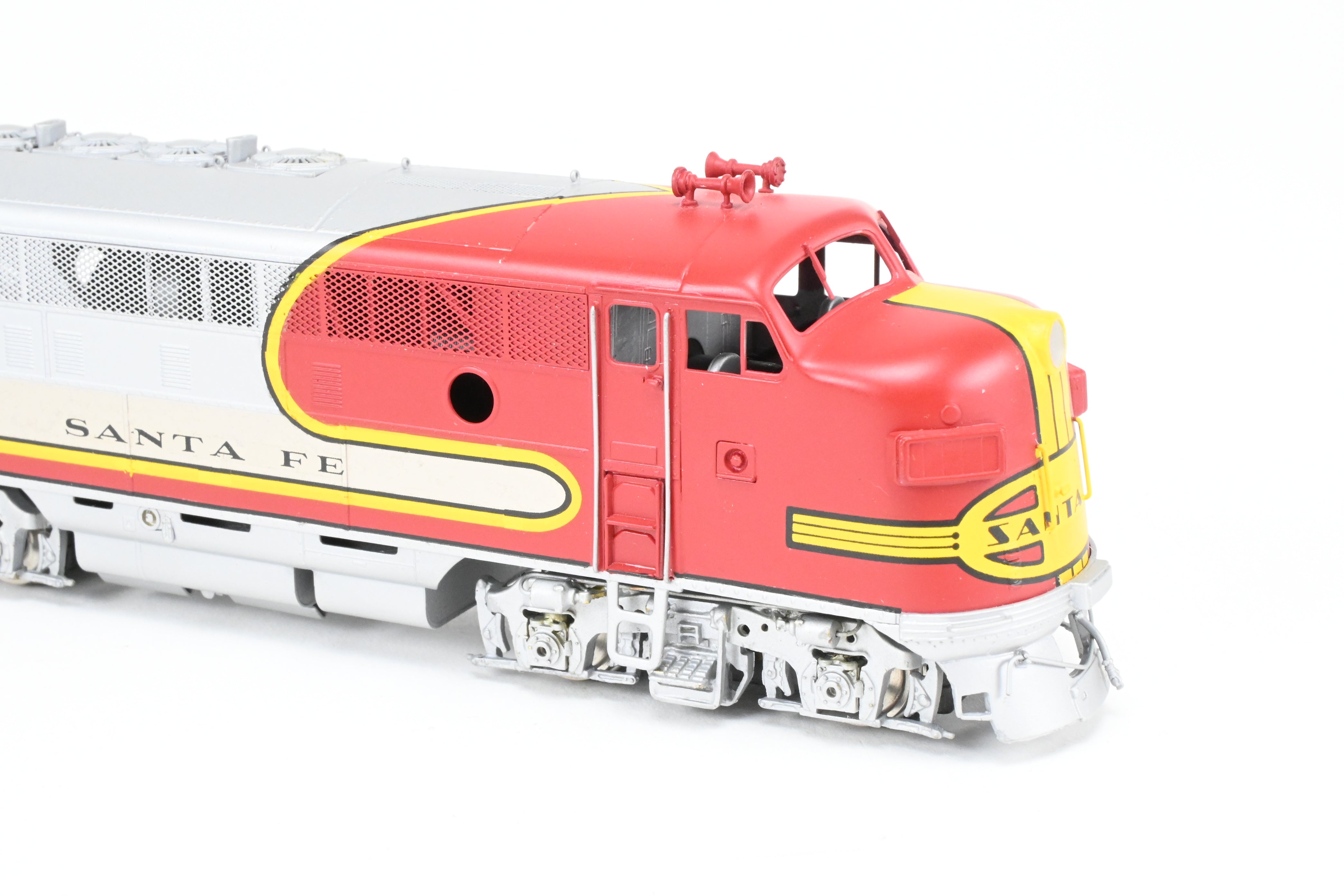 High - Quality HO Scale Brass Oriental Limited ATSF - Santa Fe EMD F3 Phase II/III 1500 HP A/B/B/A Set with Factory - Applied Plating and Painting for Model Train Enthusiasts