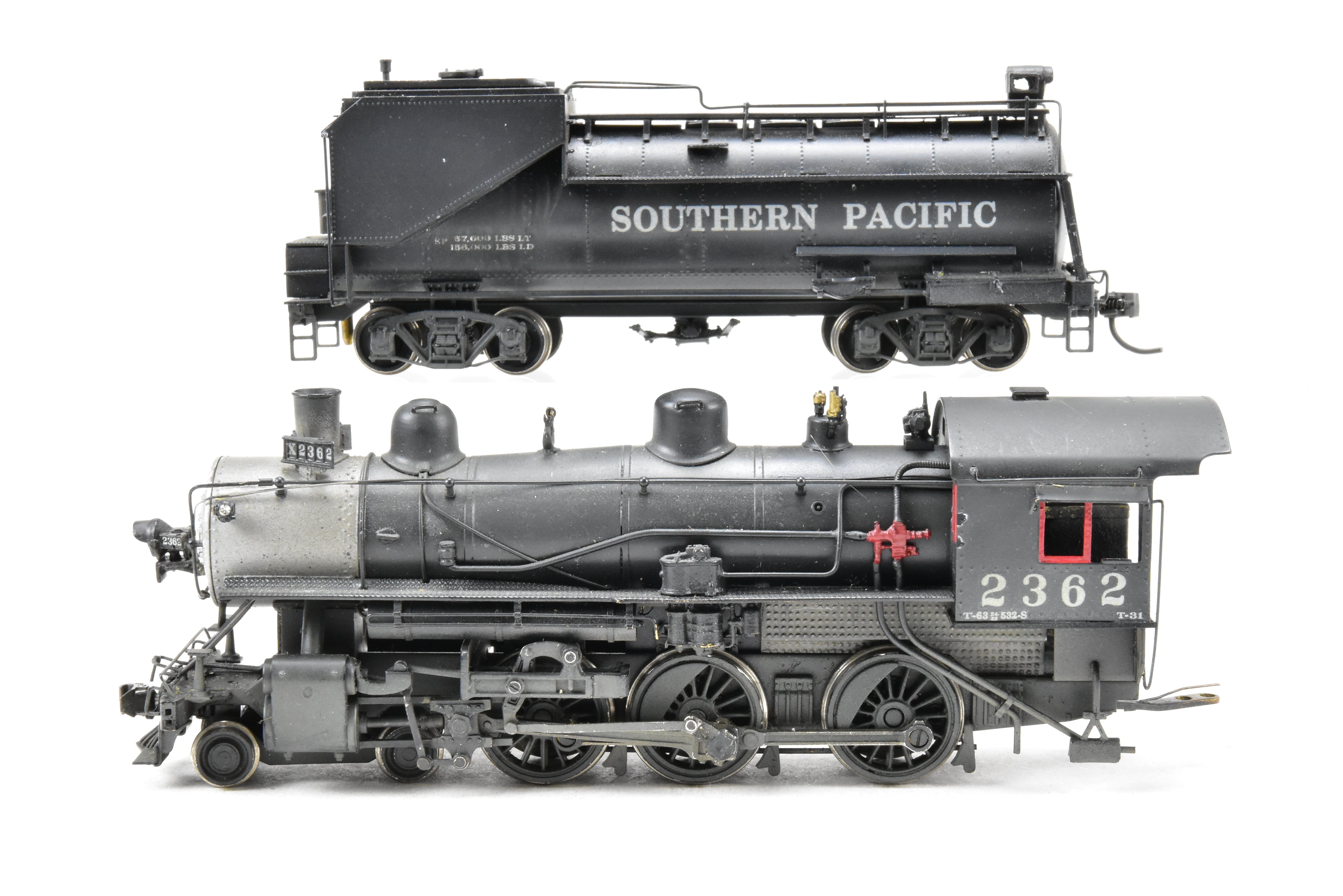 HO Scale Brass Steam Locomotive - Westside Model Co. Southern Pacific Class T - 31 4 - 6 - 0 CP #2362 with Weathered Finish