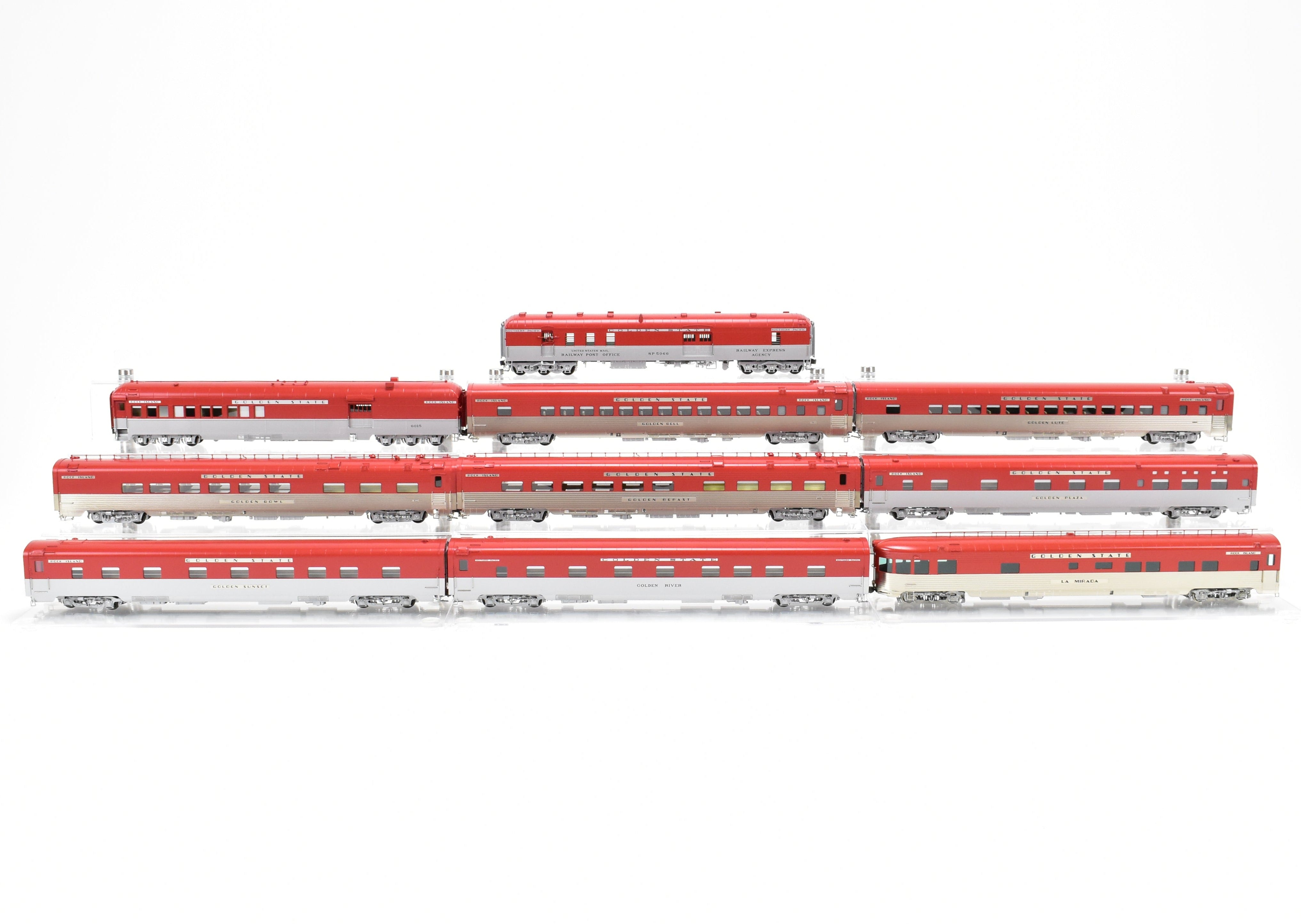 HO Scale Brass Challenger Imports CRI&P/SP 10-Car Passenger Train Set Factory Painted - Incomplete, Rock Island and Southern Pacific Golden State Edition
