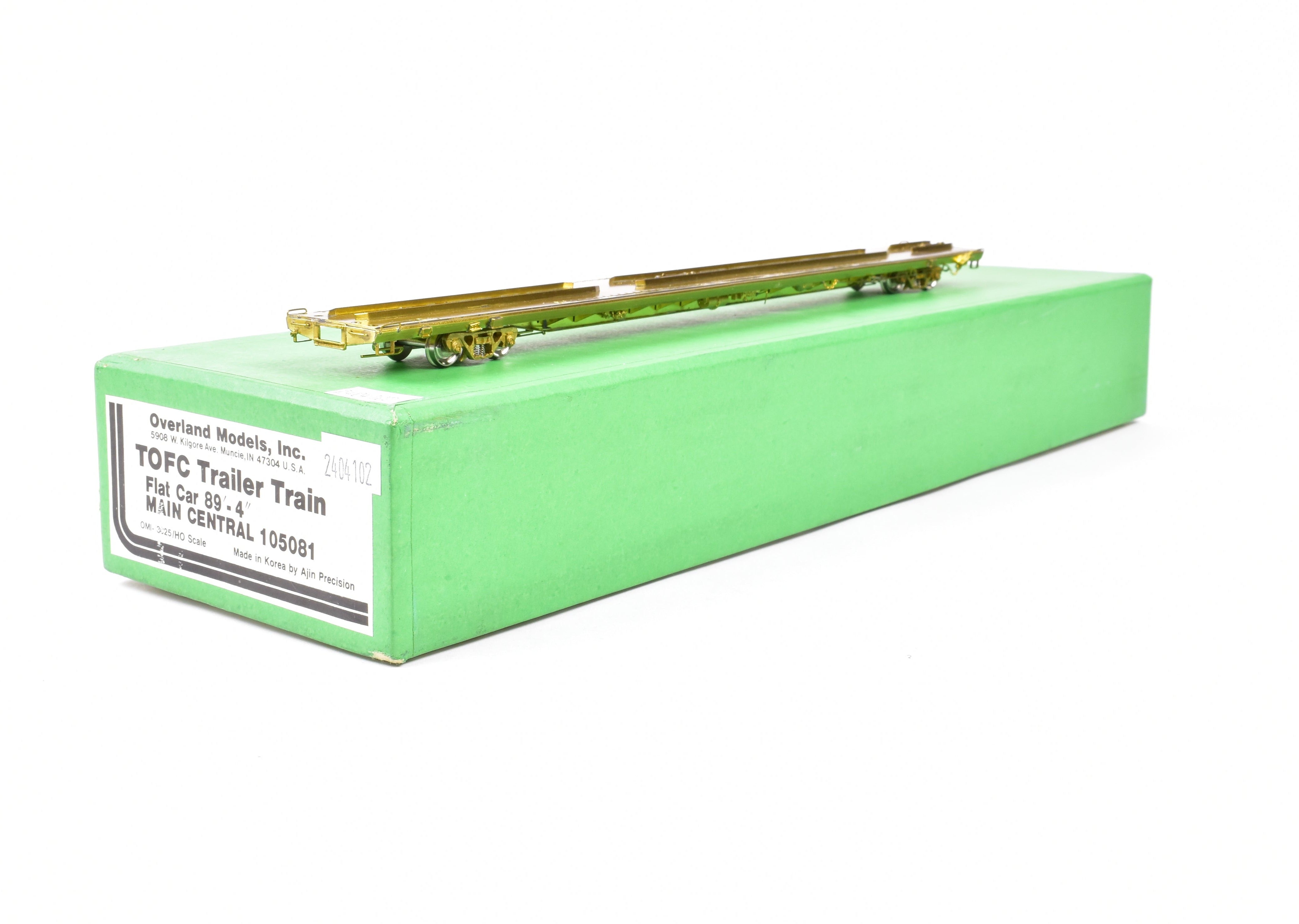 HO Scale Brass OMI - Overland Models, Inc. Maine Central (MEC) TOFC Trailer Train Flat Car Measuring 89 Feet and 4 Inches