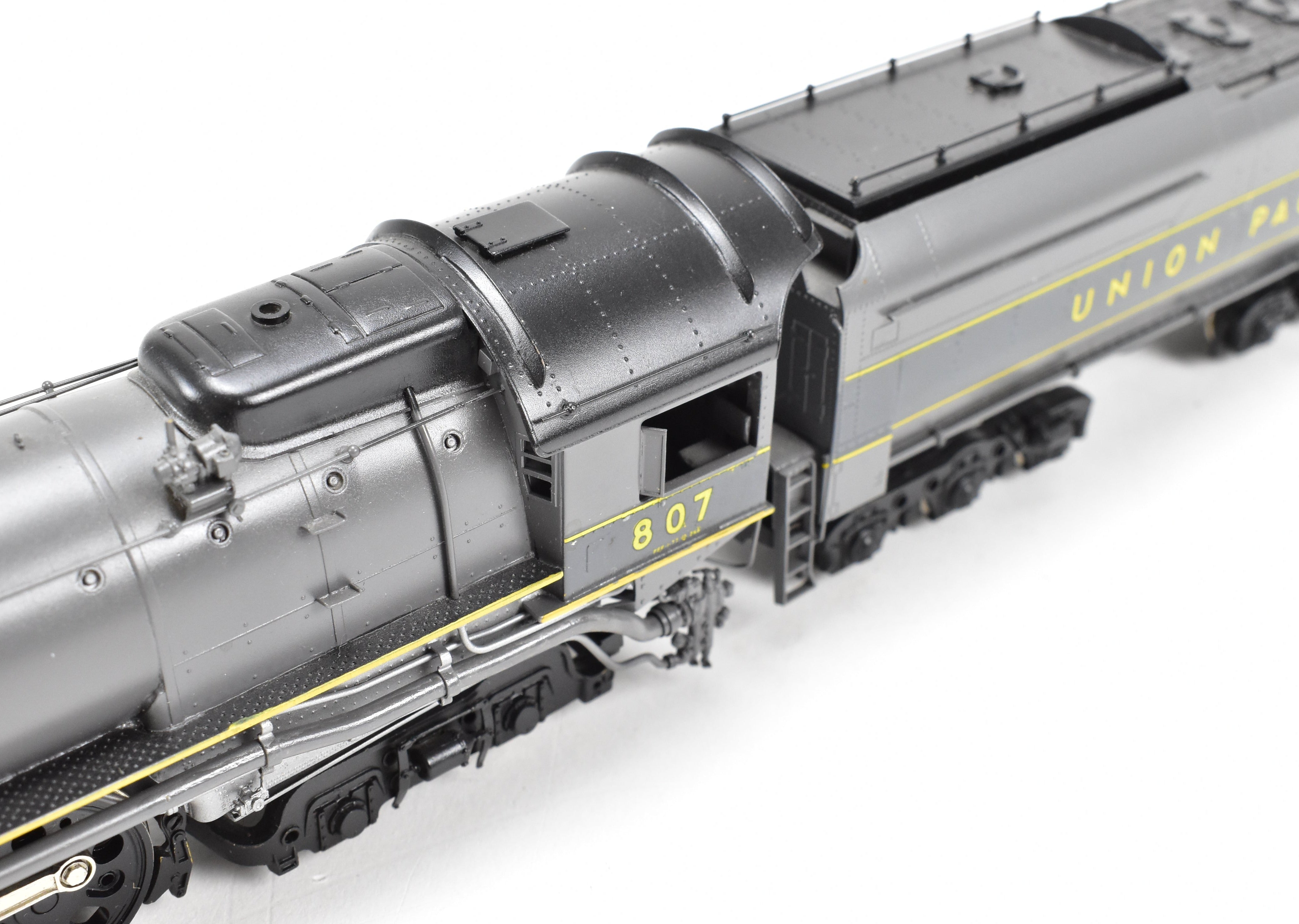 HO Scale Brass PFM - United Model Train - Union Pacific 4-8-4 Modern FEF-1 with Two-Tone Grey and Yellow Custom Paint, Run Number 807 from 1981
