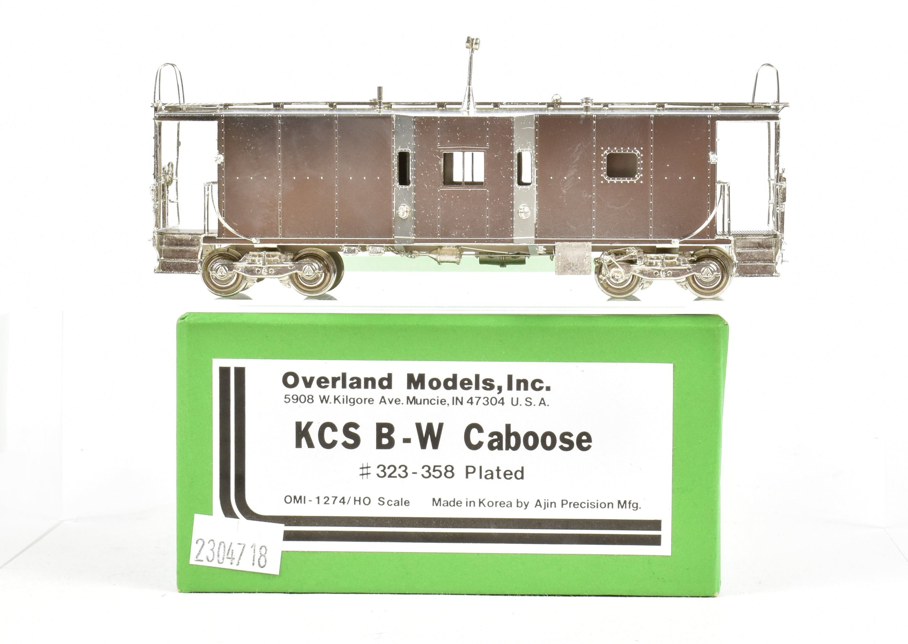 HO Scale Brass OMI - Overland Models, Inc. KCS - Kansas City Southern Bay Window Caboose, Factory Plated, Numbers Ranging from #323 to #358