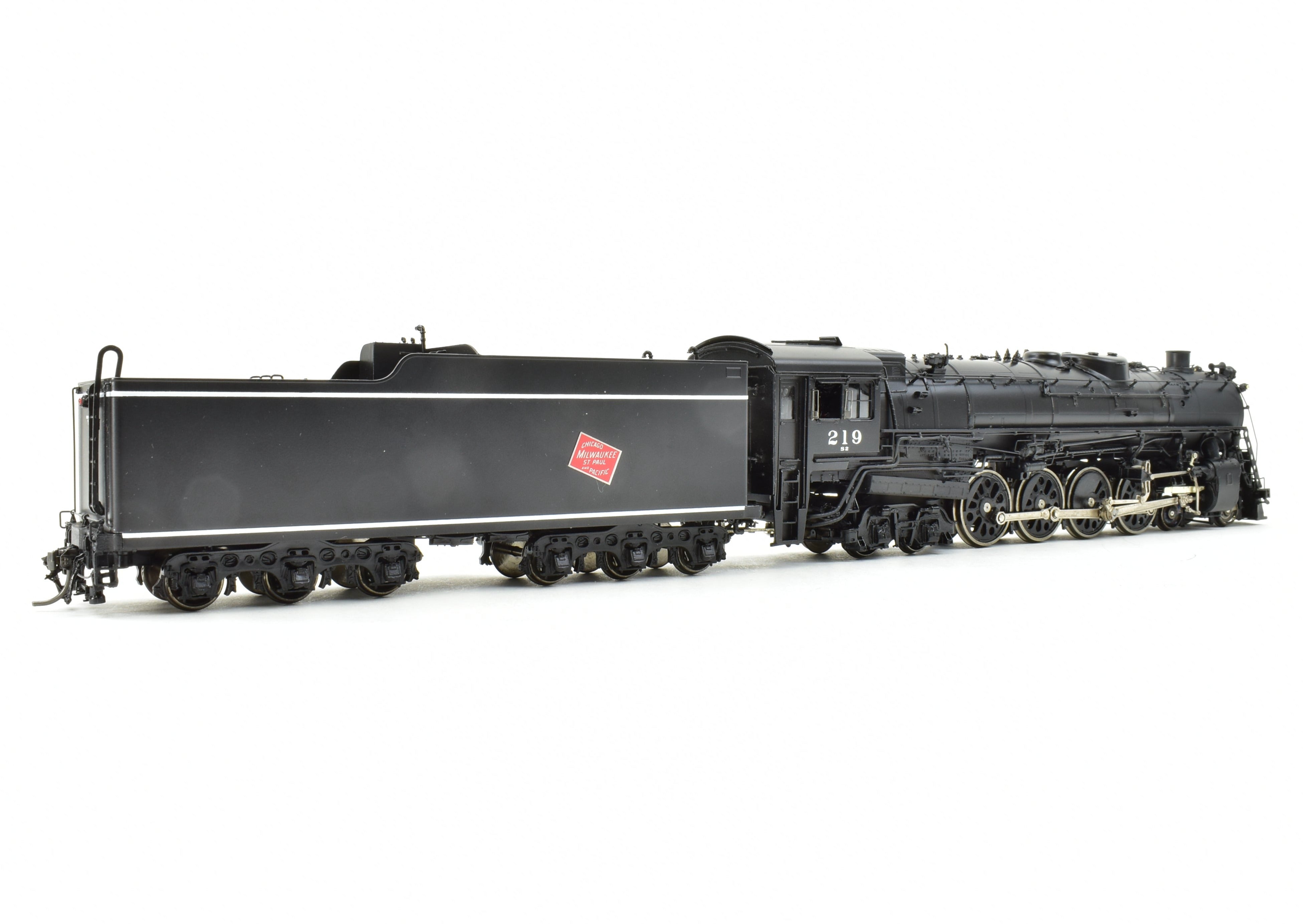 HO Scale Brass Model Train - Overland Models, Inc. MILW - Milwaukee Road S2a 4-8-4 - FP No. 219, High - Quality Collectible Model