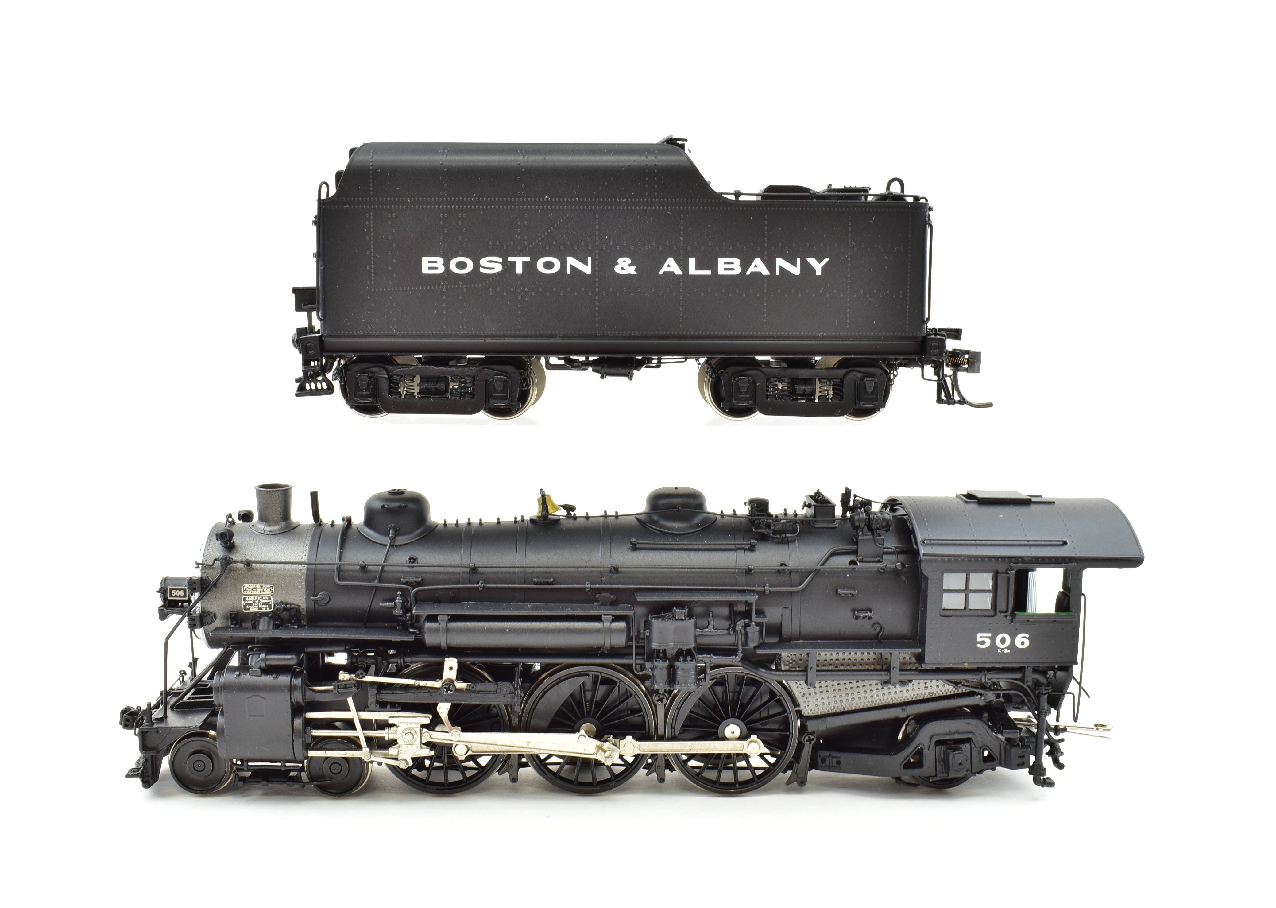 HO Scale Brass Imported Boston & Albany K-3n 4-6-2 Pacific Steam Locomotive Model Factory Painted as #506 without Lights by Key Imports