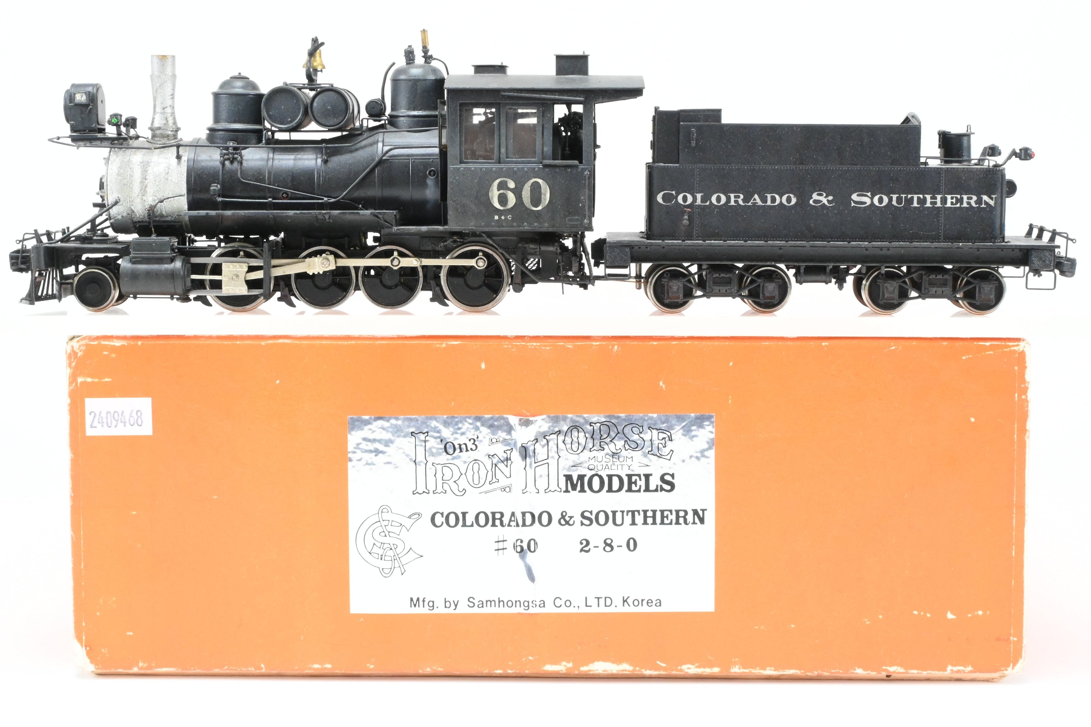 On3 Brass PSC Custom Painted & Weathered C&S Colorado & Southern #60 2-8-0 Locomotive