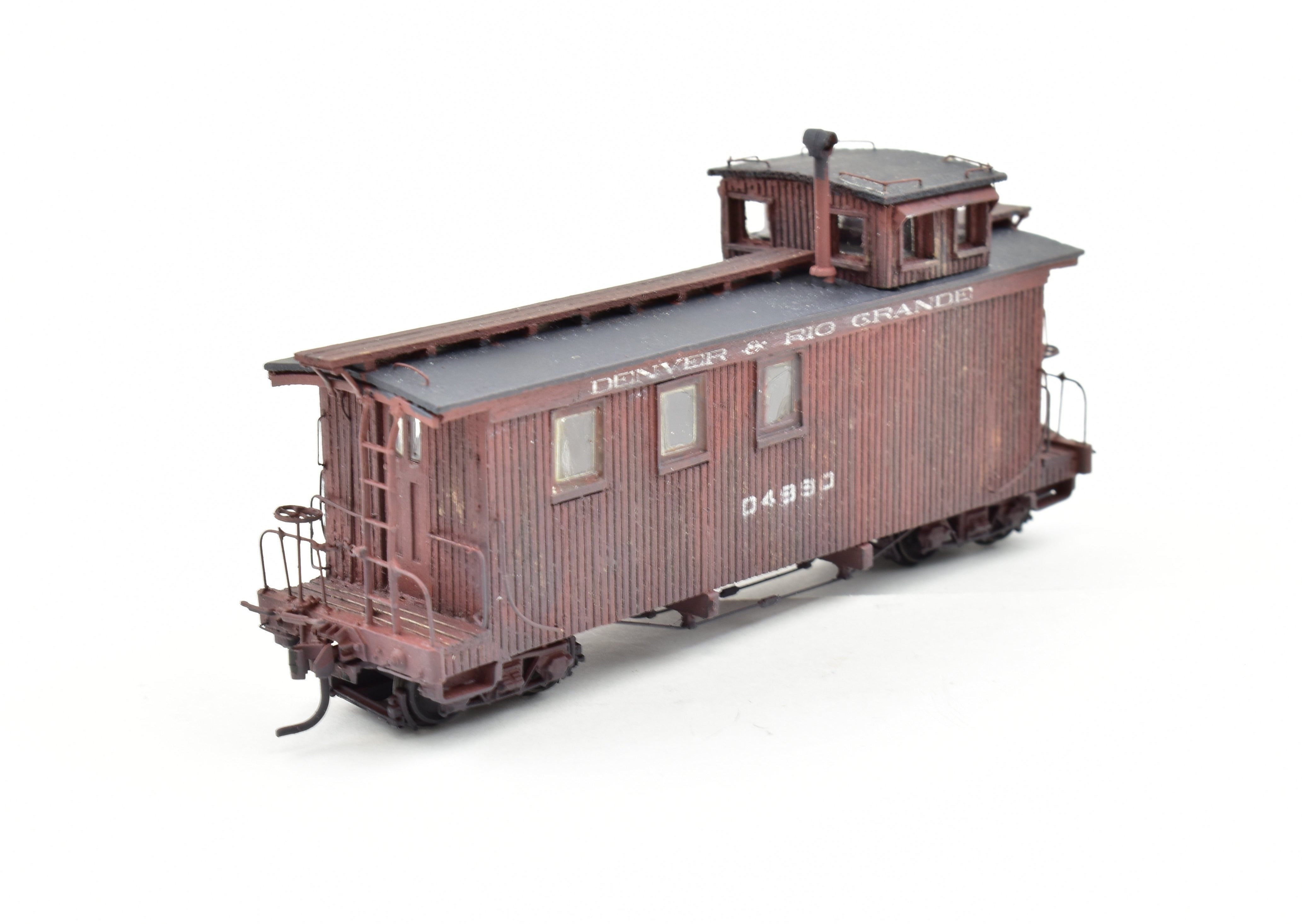 HOn3 Scale Wood Denver & Rio Grande Western (D&RGW) Custom - Built Caboose 04990 Model for Railway Enthusiasts