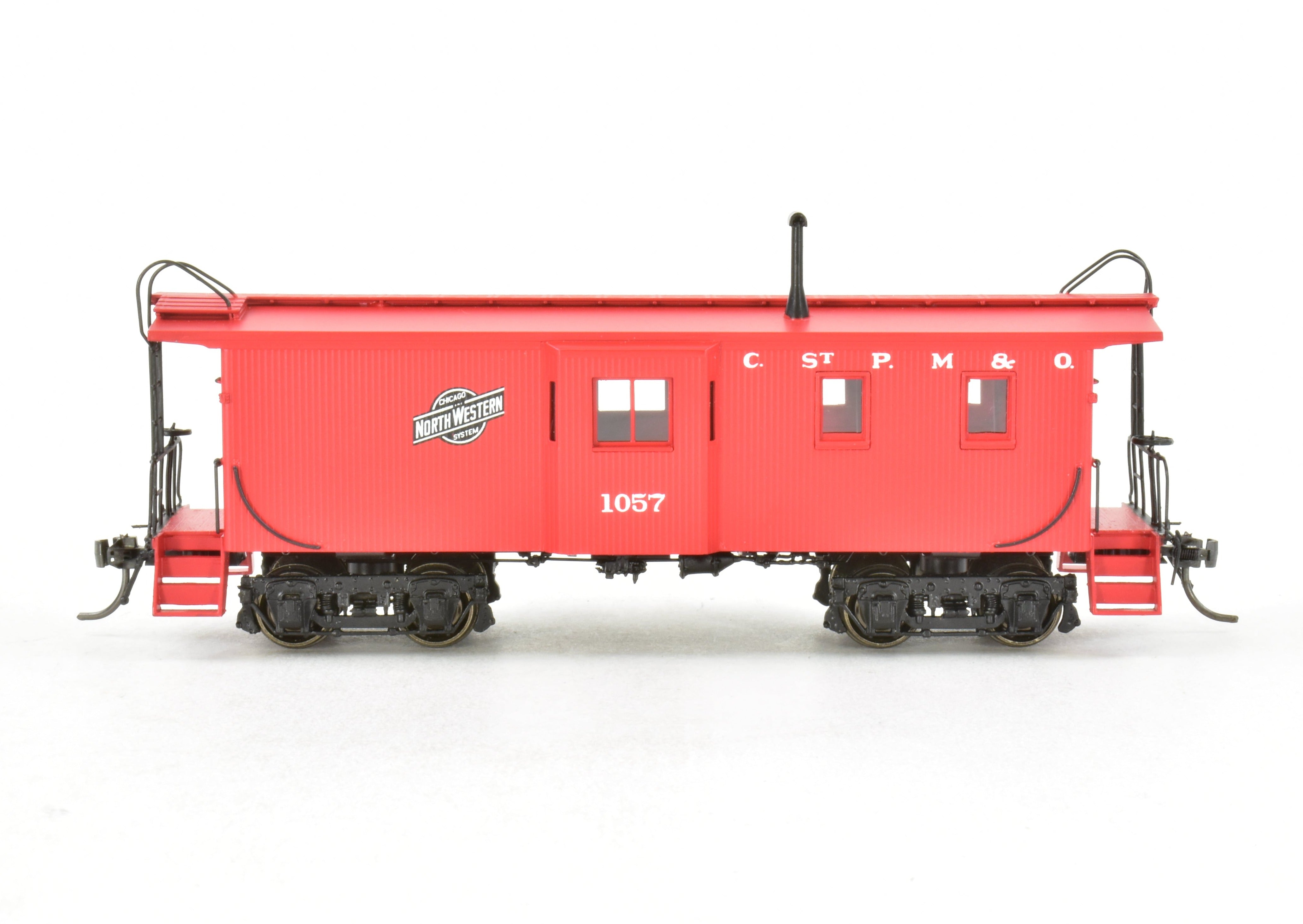 High - Quality HO Scale Brass Division Point Model - Chicago & North Western Standard Way Car Bay Window Type FP, Road Number 1057 by DVP