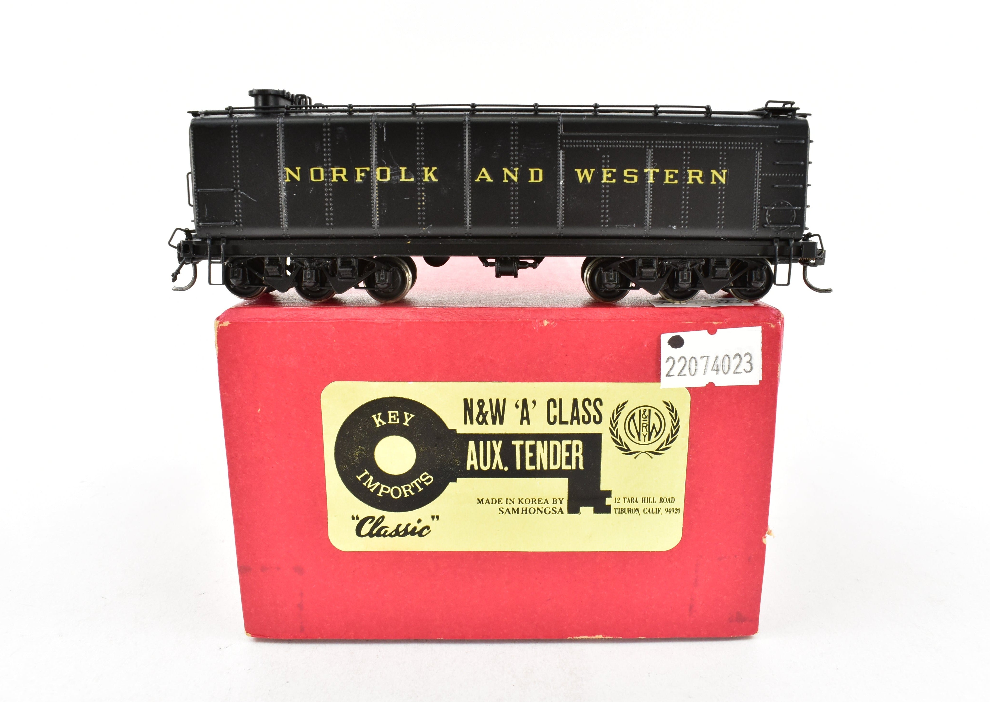 HO Brass Key Imports Norfolk & Western A Class 27K Gallon Auxiliary Tender