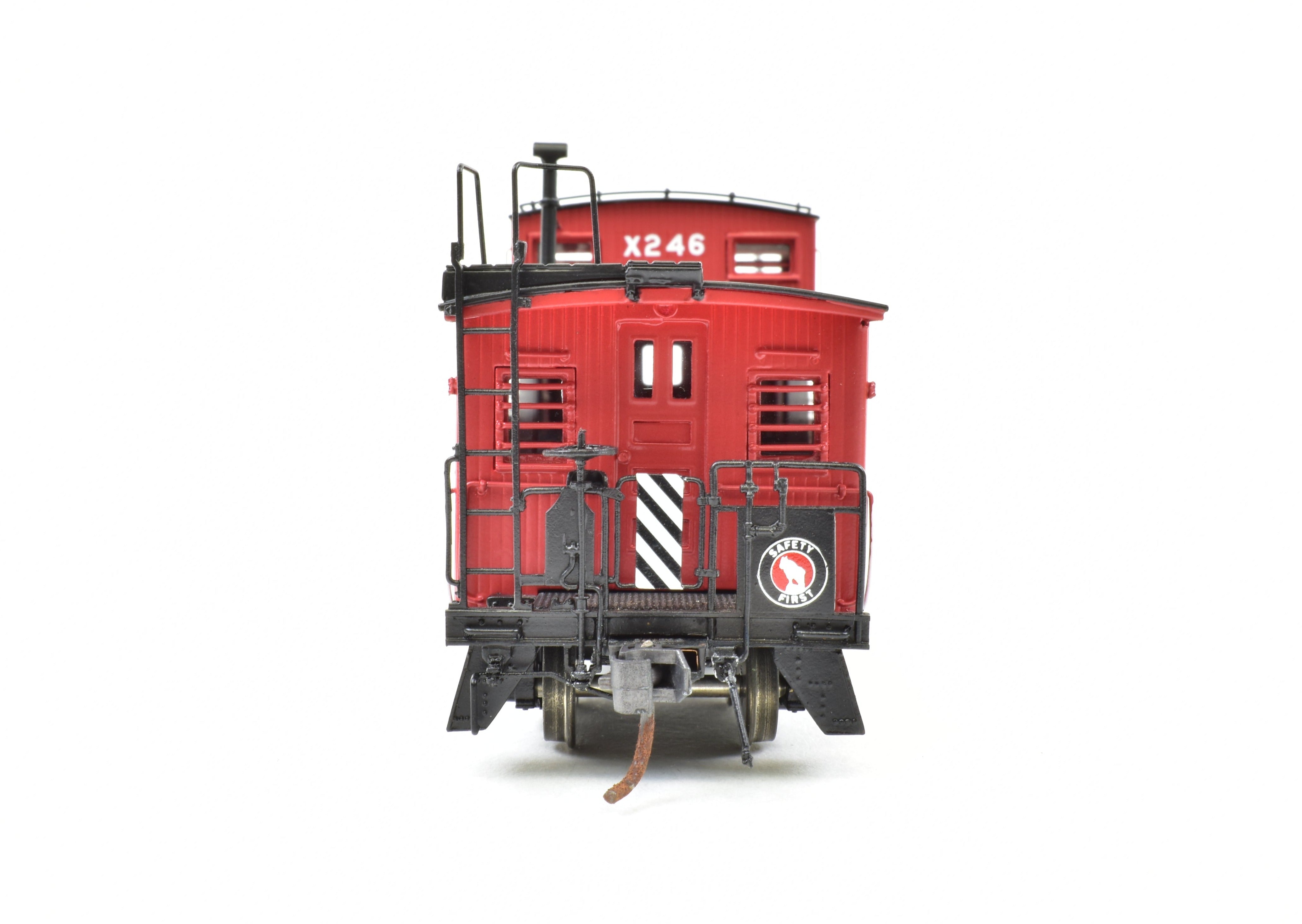 HO Scale Brass Model Train Caboose by Overland Models, Inc. (OMI) - Great Northern 30-Foot Wood Caboose, Factory Painted with Road Number X246