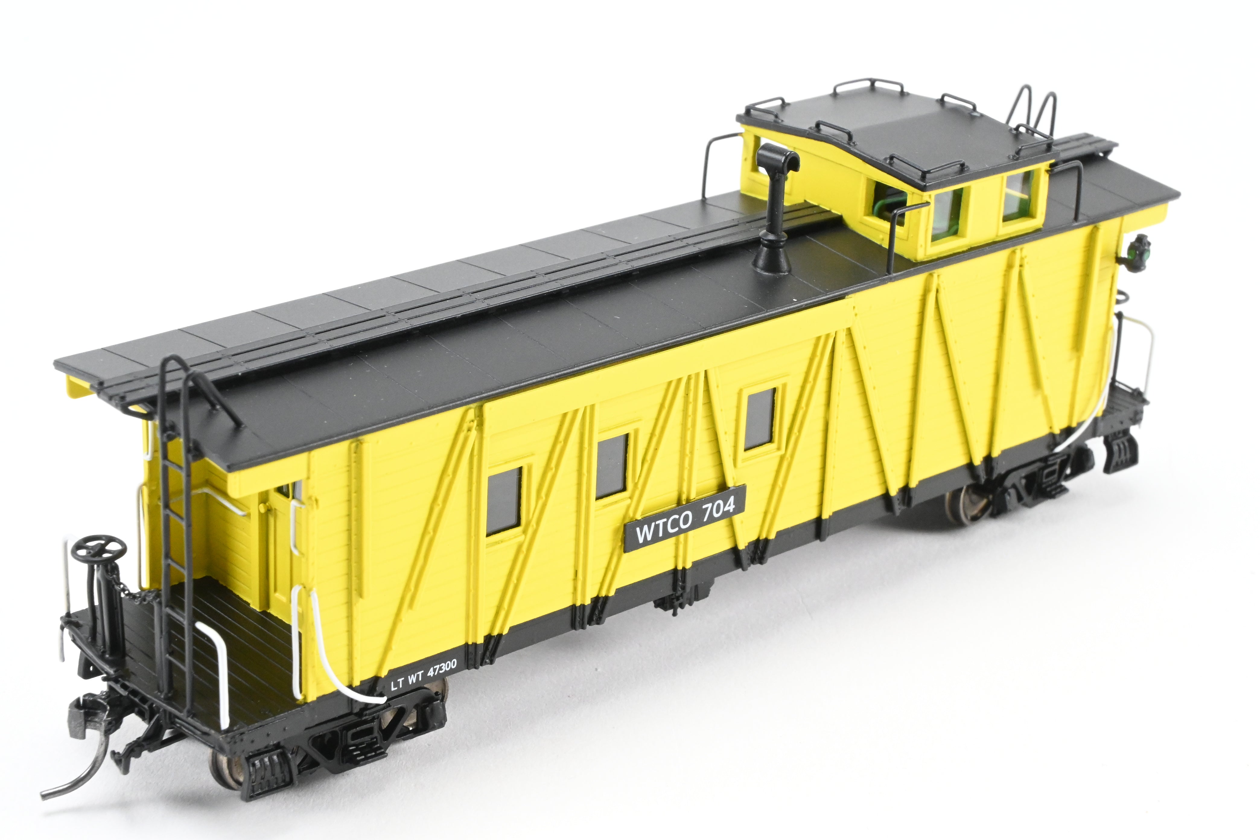 High - Quality HO Scale New Brass NBL - North Bank Line Weyerhaeuser Timber Caboose Model #704 FP in Bright Yellow