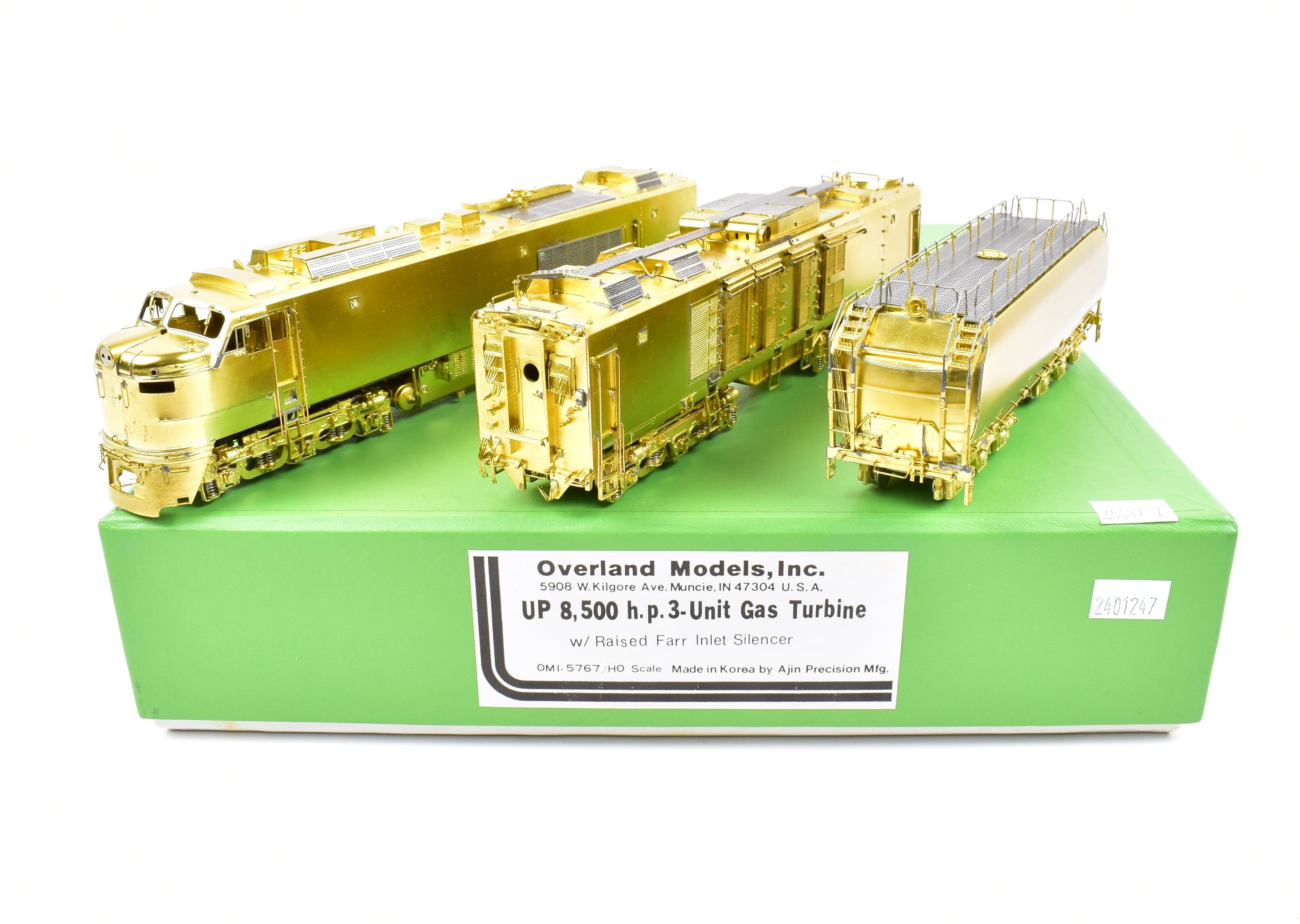 HO Brass OMI UP Union Pacific GE 8500 HP Gas Turbine 3-Unit Unpainted Set