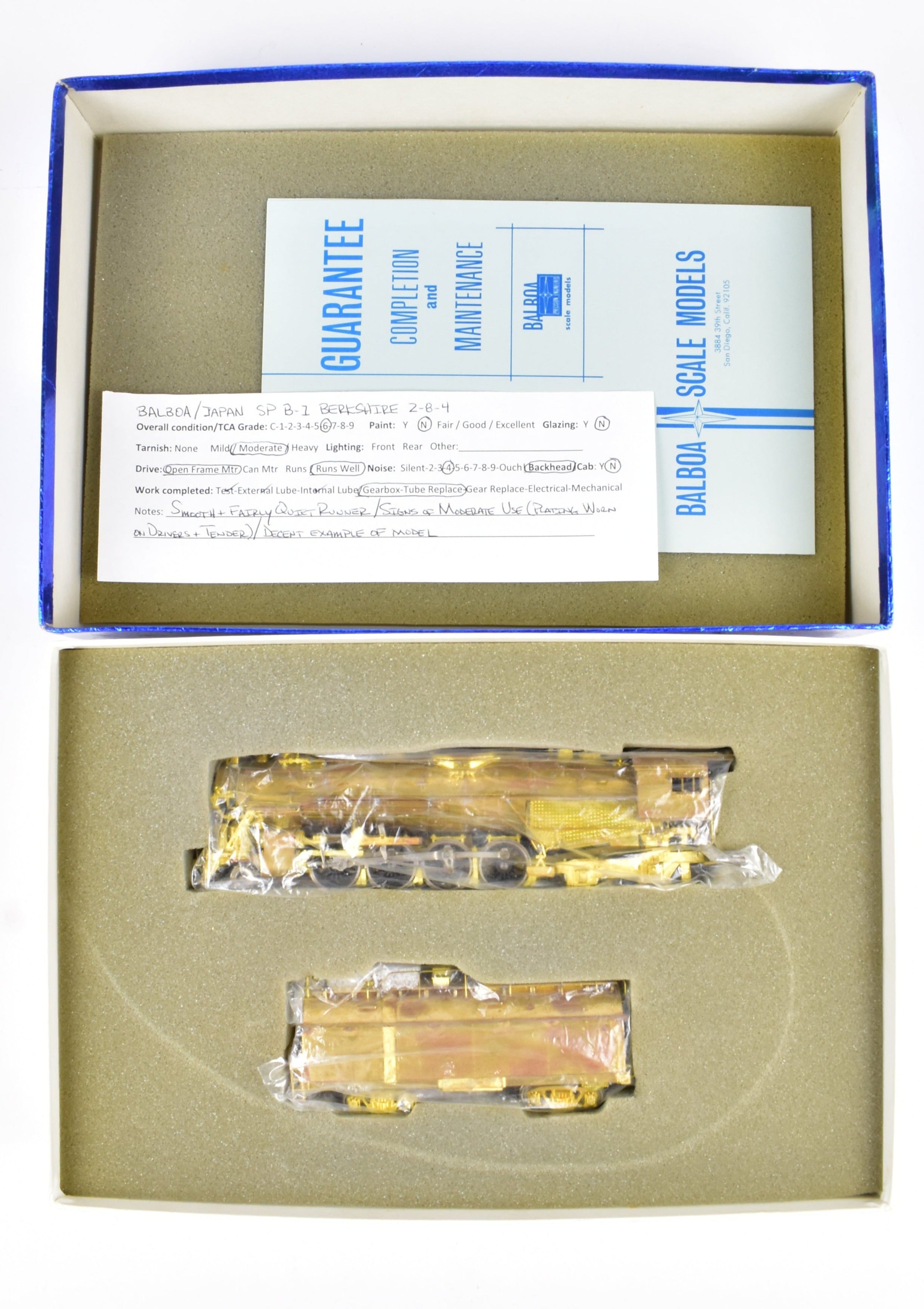 HO Scale Brass Balboa Model of Southern Pacific B - 1 Berkshire 2 - 8 - 4 Steam Locomotive