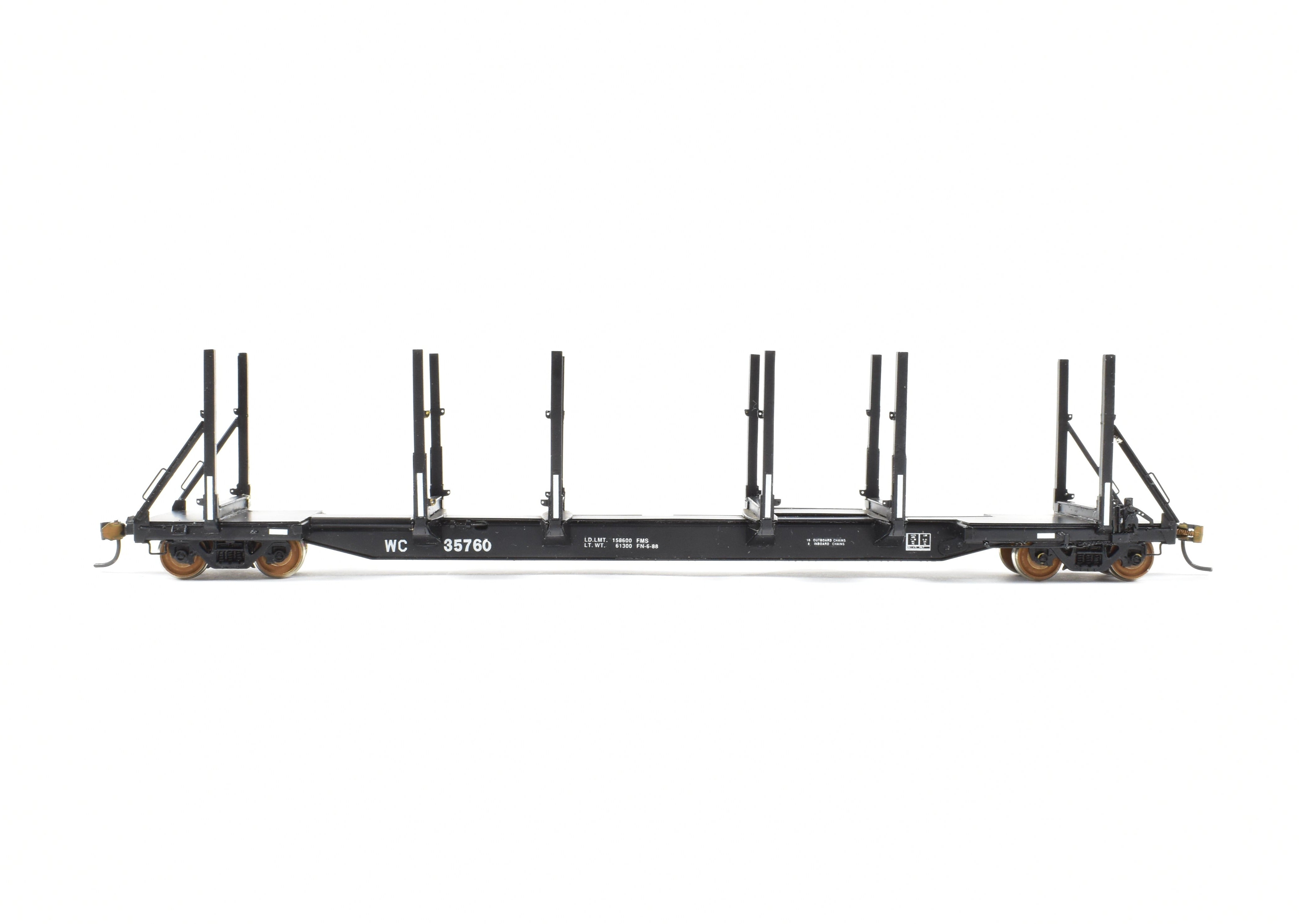 HO Brass Precision Scale Co. WC Wisconsin Central 100-Ton Black Log Car