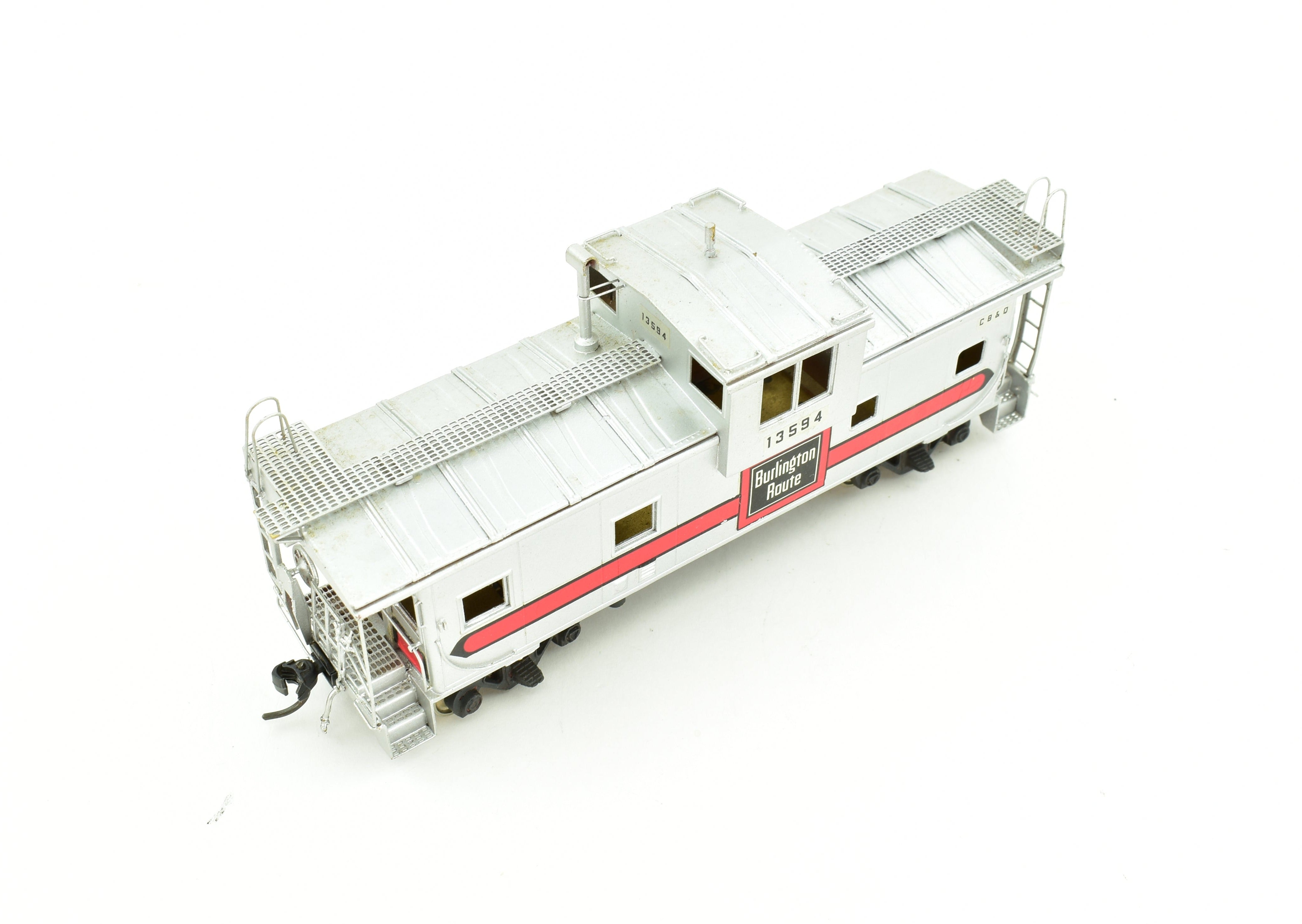HO Scale Brass Model of Oriental Limited CB&Q - Burlington Route NE - 13 Wide Vision Waycar Steel Caboose CP for Model Train Enthusiasts