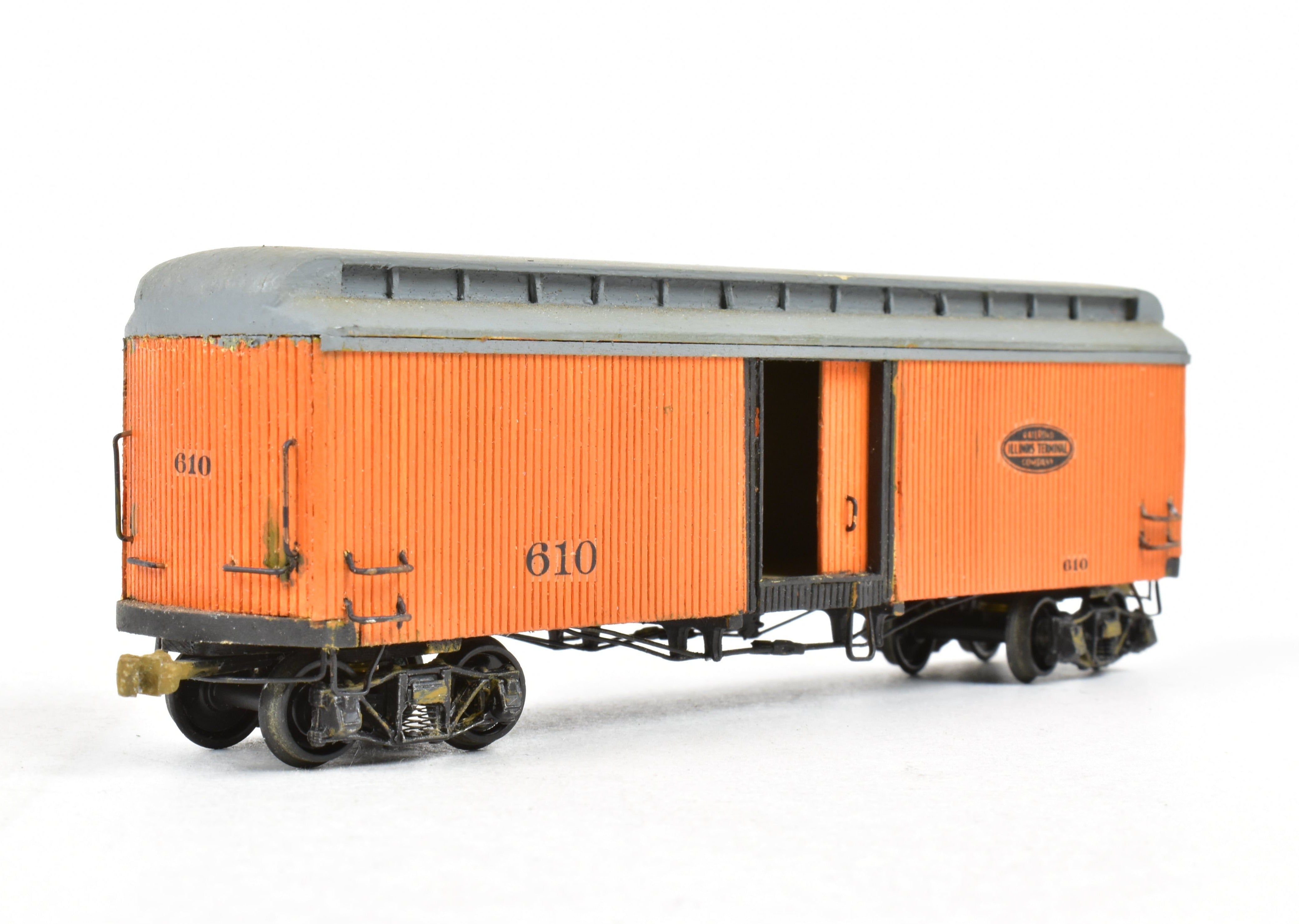 La Belle Woodworking Illinois Terminal Freight/Baggage Trailer #610, Well-Built & Painted
