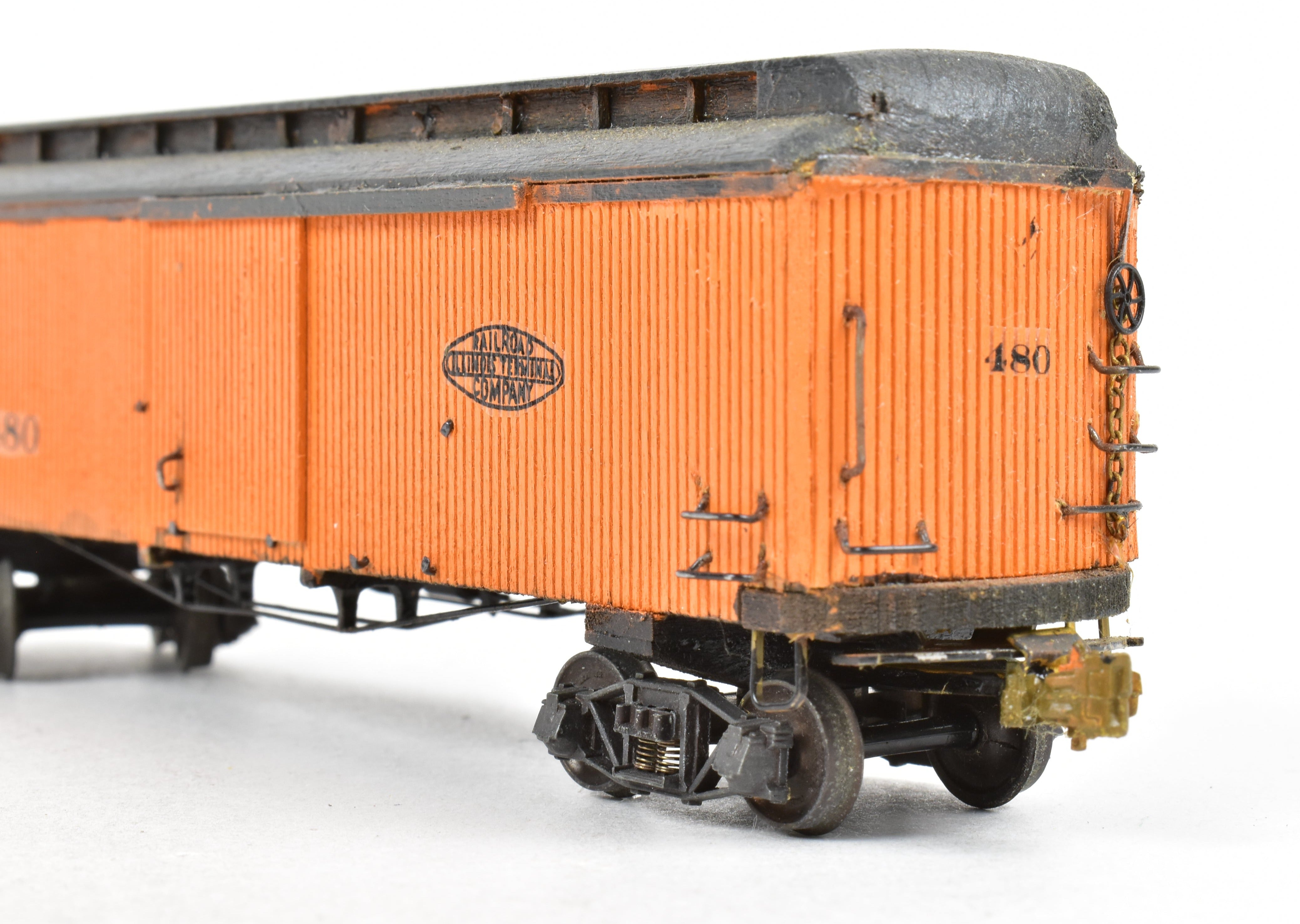 La Belle Woodworking Illinois Terminal Freight/Baggage Trailer #480, Well-Built & Painted