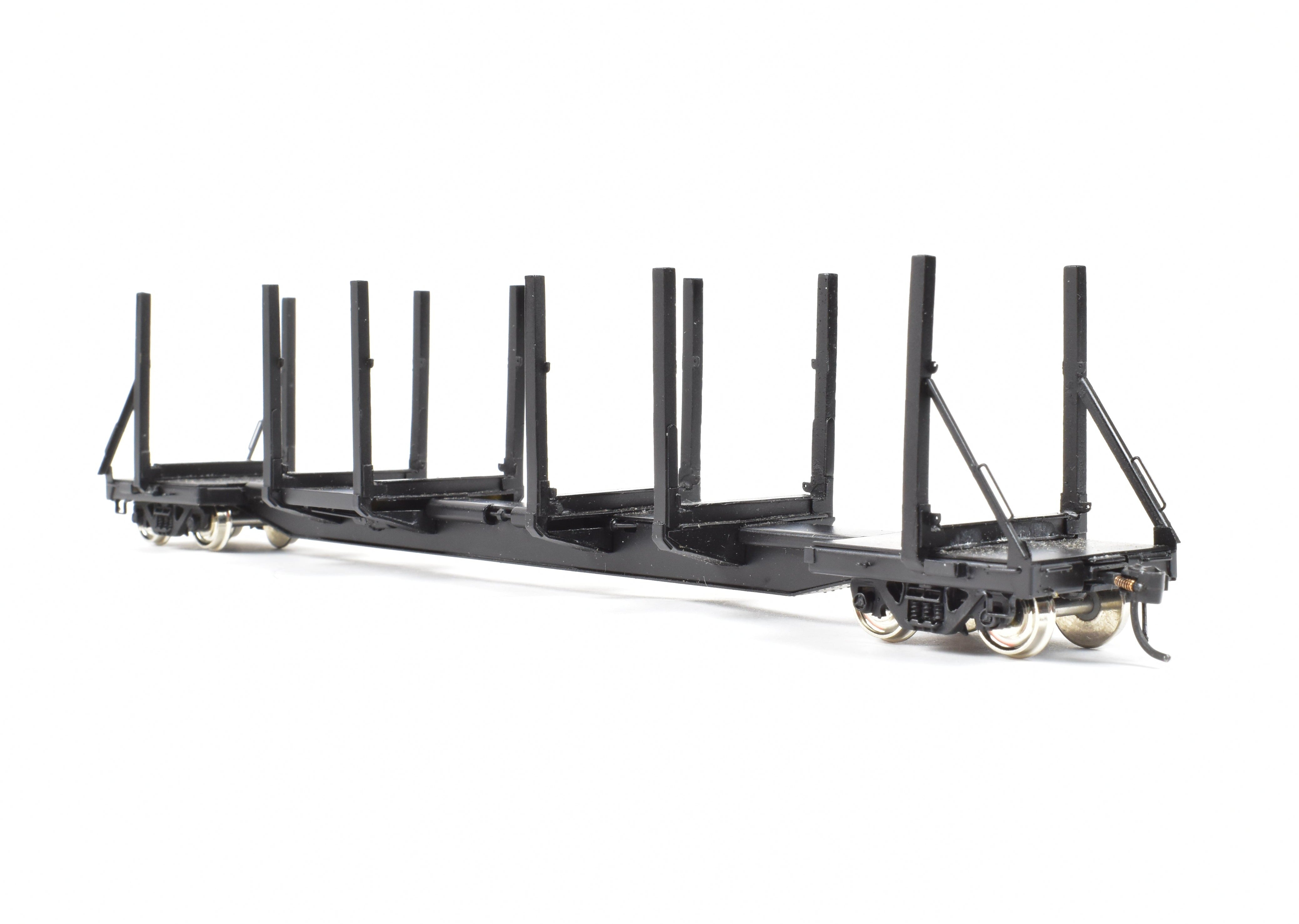 HO Brass Precision Scale Co. 100-Ton Black Log Car FP - Various Roads