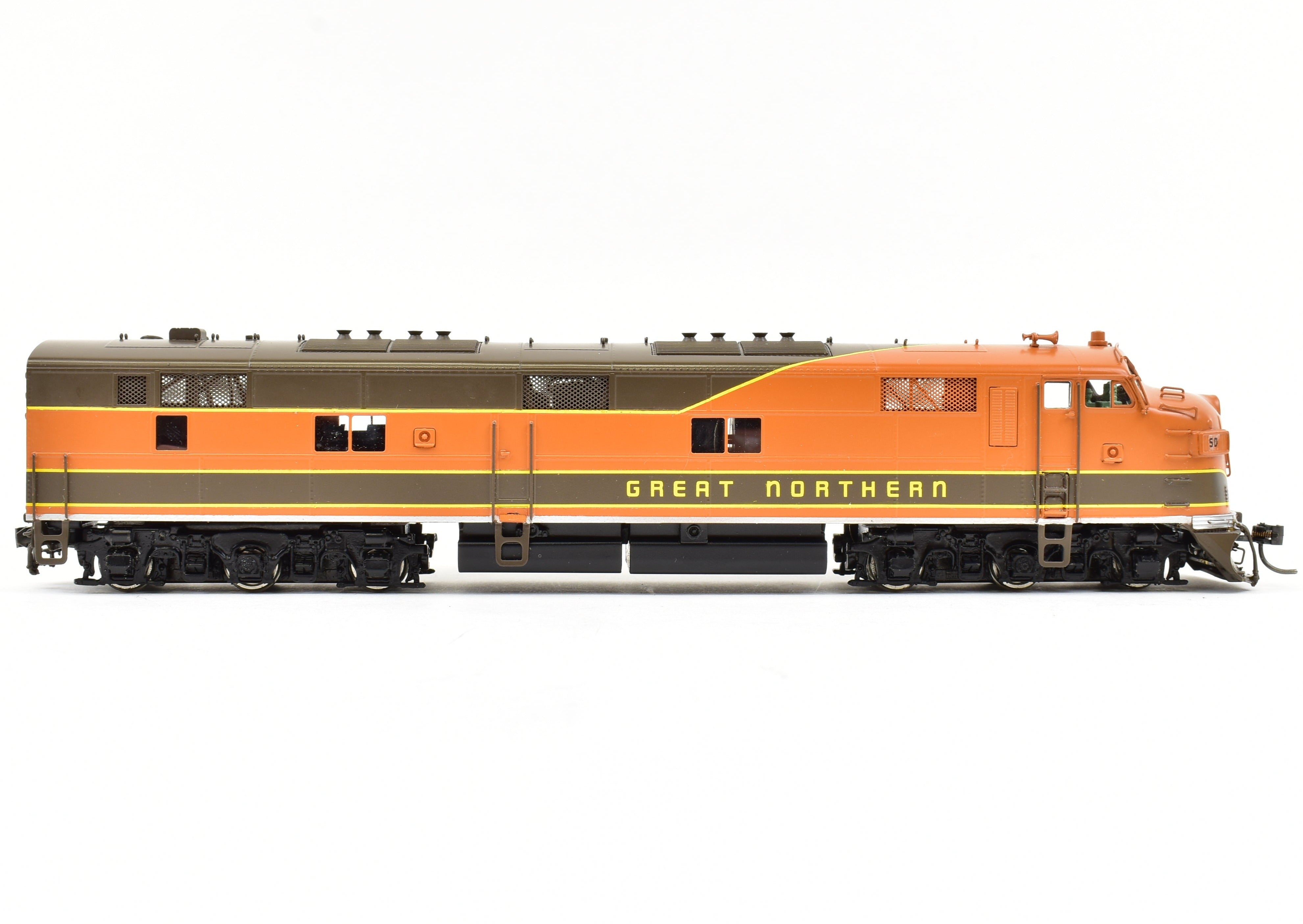HO Scale Brass Model Train - Oriental Limited GN - Great Northern EMD E7A 2000 HP Standard Factory Painted Locomotive #504