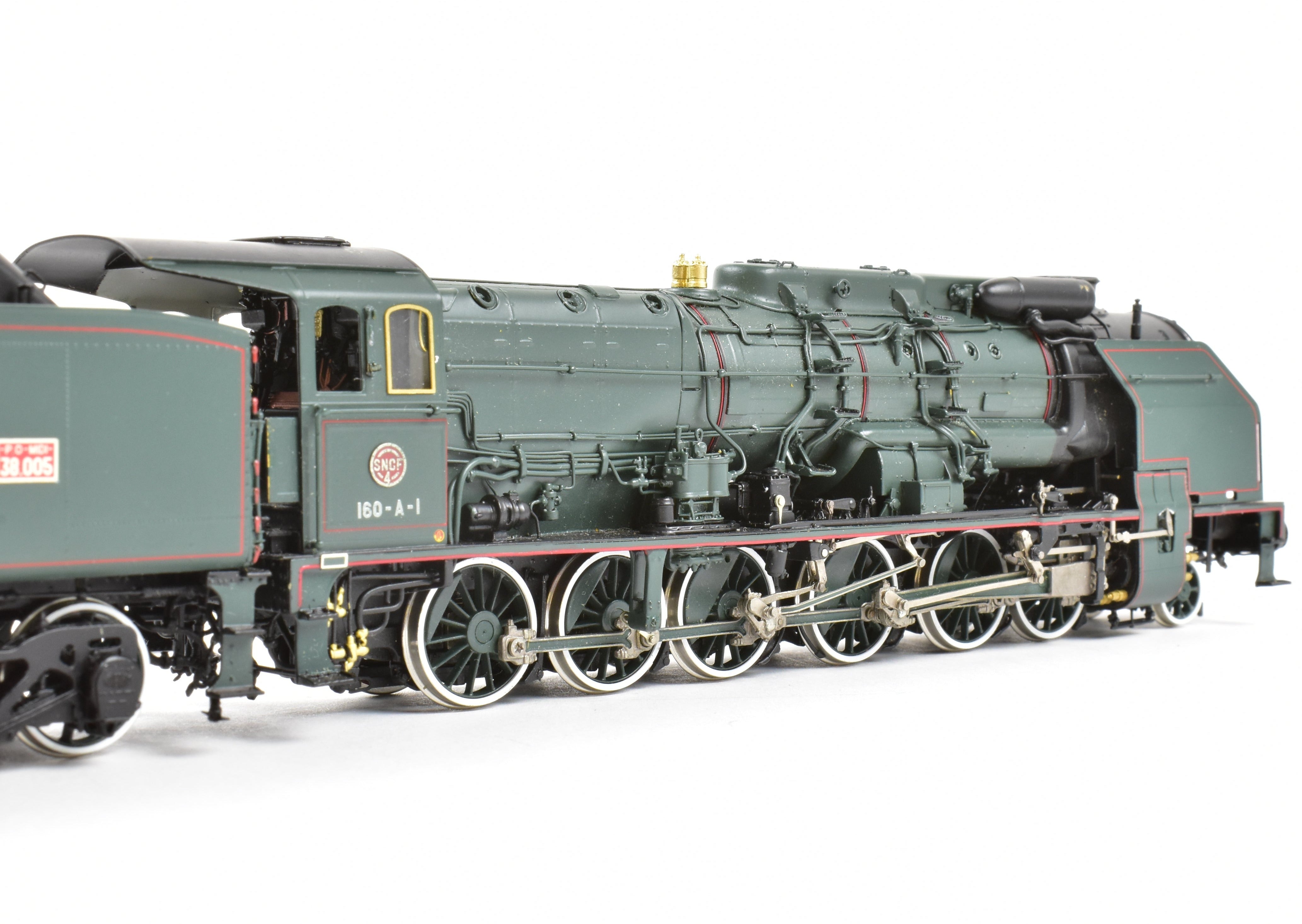 HO Scale Brass Micro - Metakit SNCF 2 - 12 - 0 Heavy Freight 160 - A FP Green Model