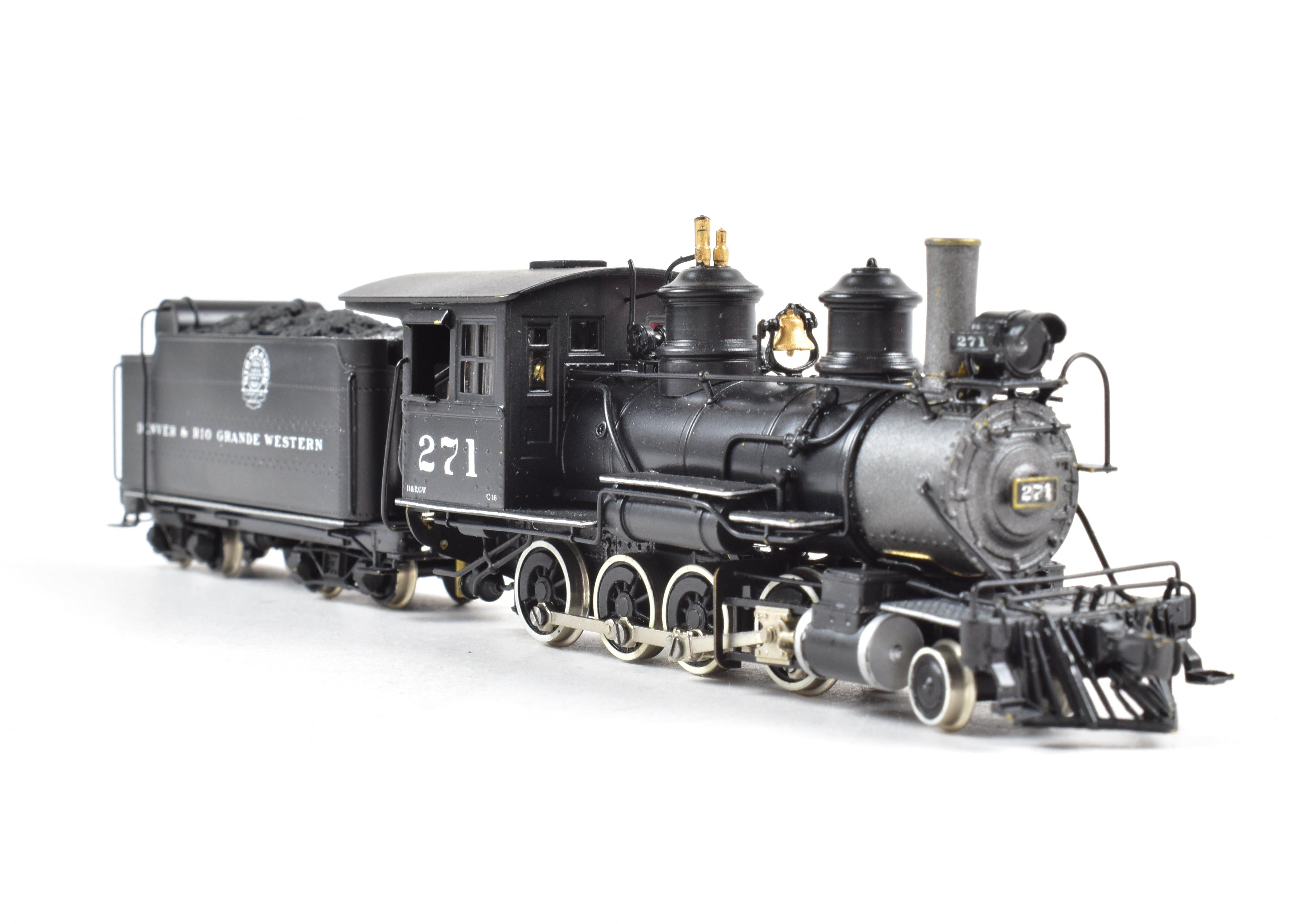 HOn3 Brass Westside D&RGW C-16 2-8-0 #271 with SoundTraxx Tsunami DCC