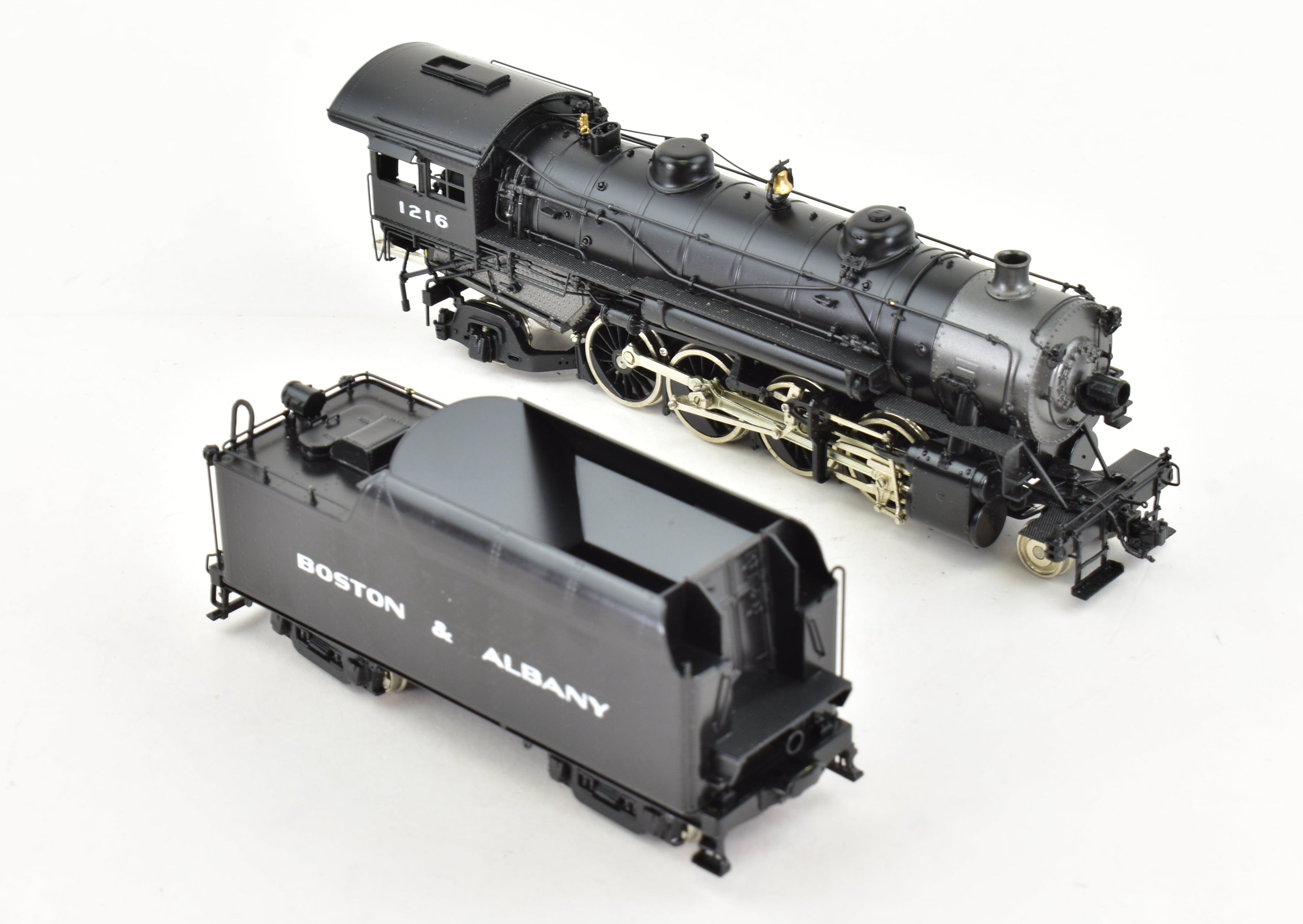 HO Scale Brass Model Train CON Key Imports B&A - Boston & Albany H - 5j Class 2 - 8 - 2 Mikado Steam Locomotive #1216 with Factory Painting