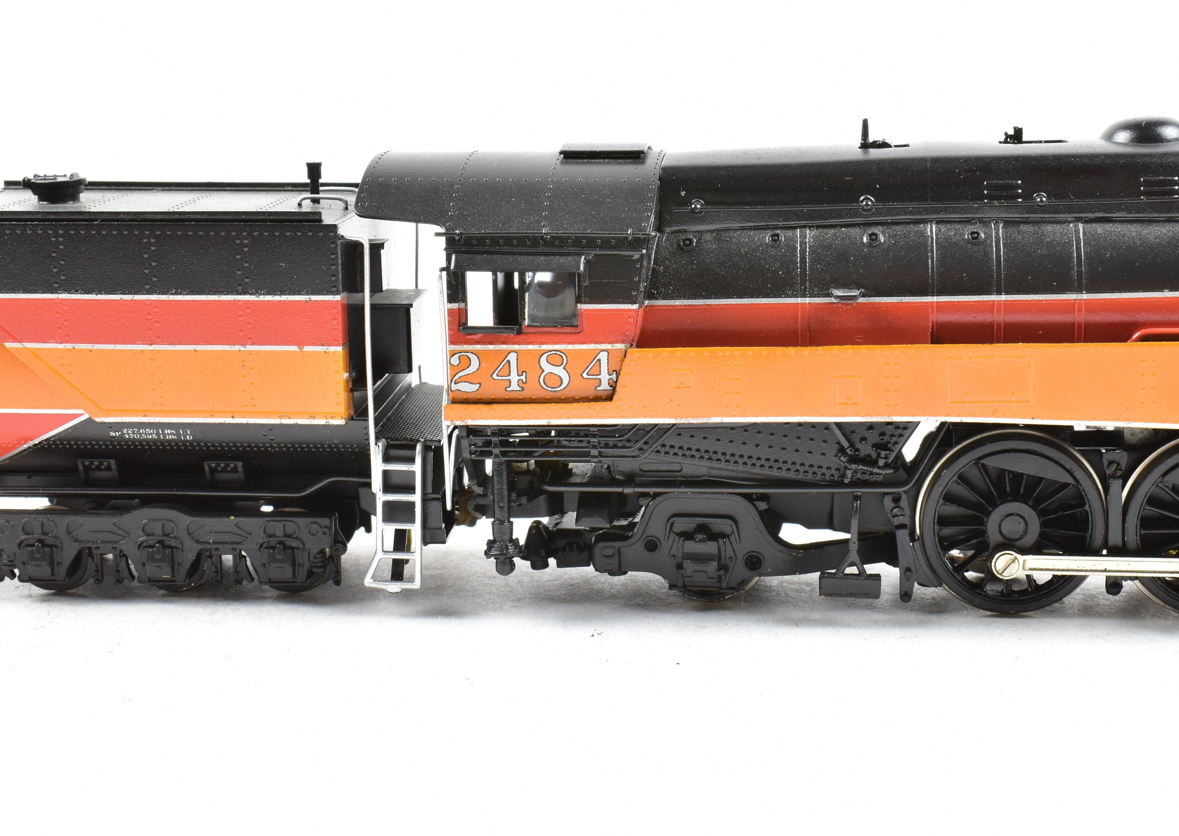 HO Scale Brass Model Train by Westside Model Co. - Southern Pacific Class P - 10 4 - 6 - 2 Streamlined Pro Painted Daylight No. 2484 with Can Motor Upgrade